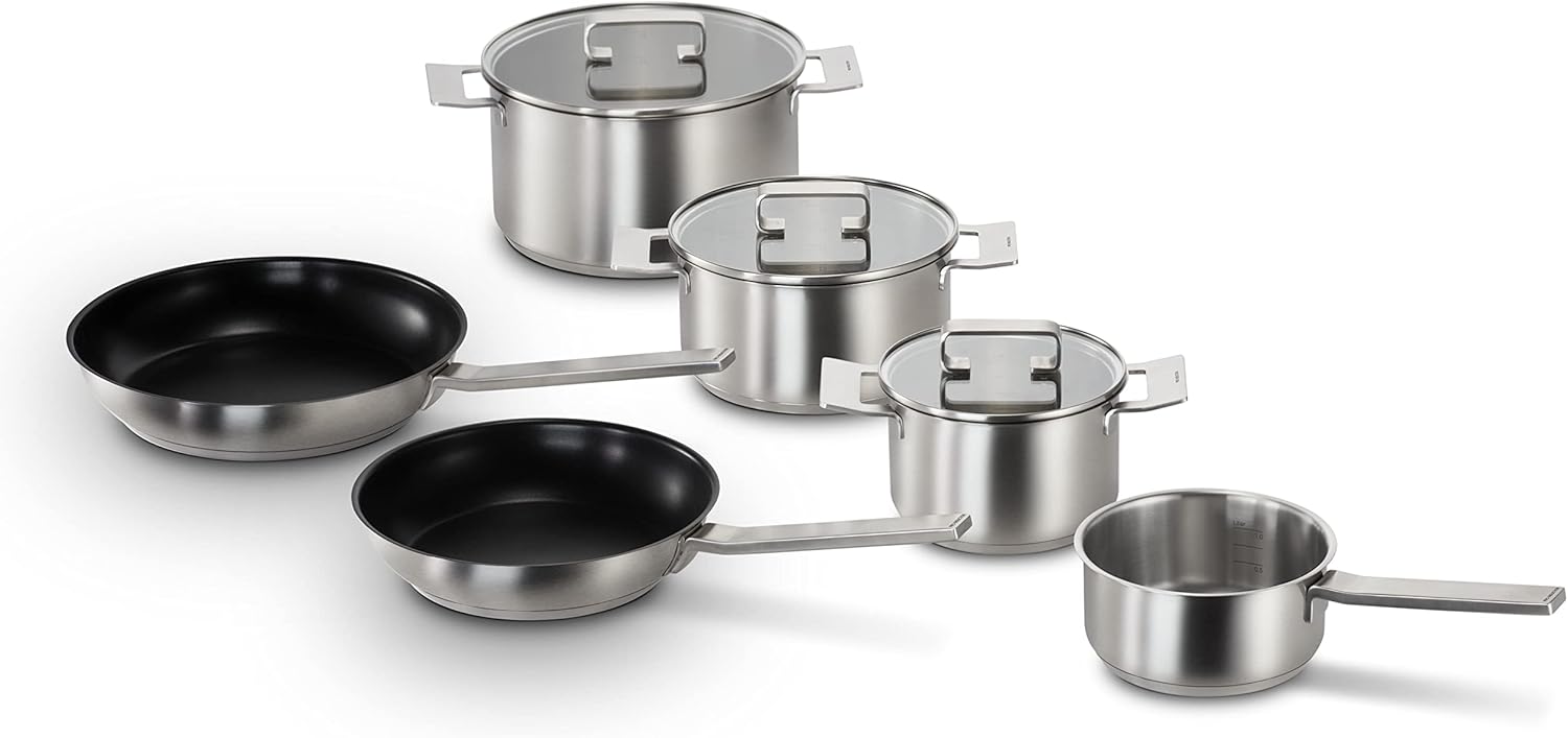 Bosch HEZ9SE060 Hob Accessories. 6-Piece Cookware Set: 4 Pots and 2 Pans for Electric Hobs and Induction Hobs. Made in Germany