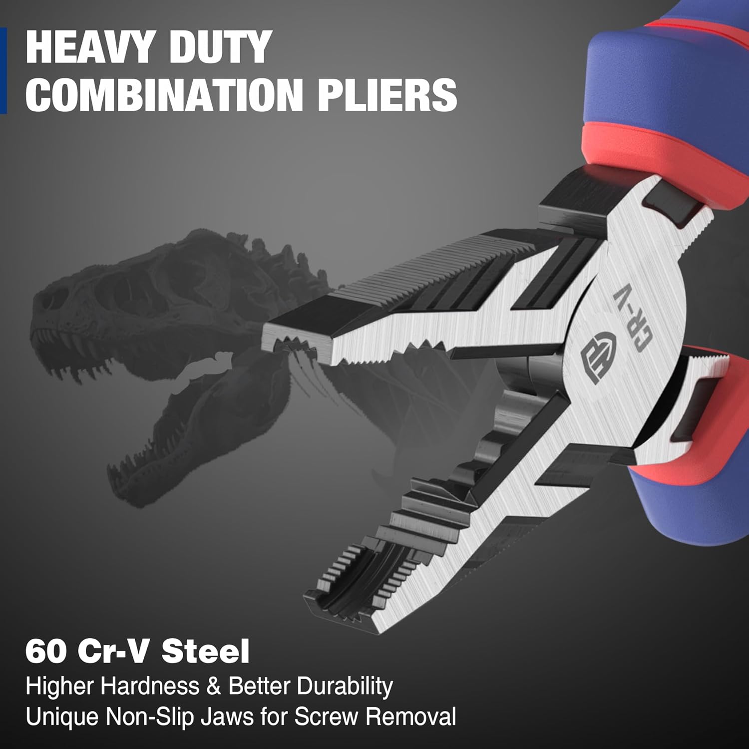 WORKPRO 8 Linesman PRO Screw Extractor Pliers with Unique Non-slip Jaws. Stripped Screw Remover Tool. Lineman Pliers for Quickly Removal of Damaged or Rusted Fasteners