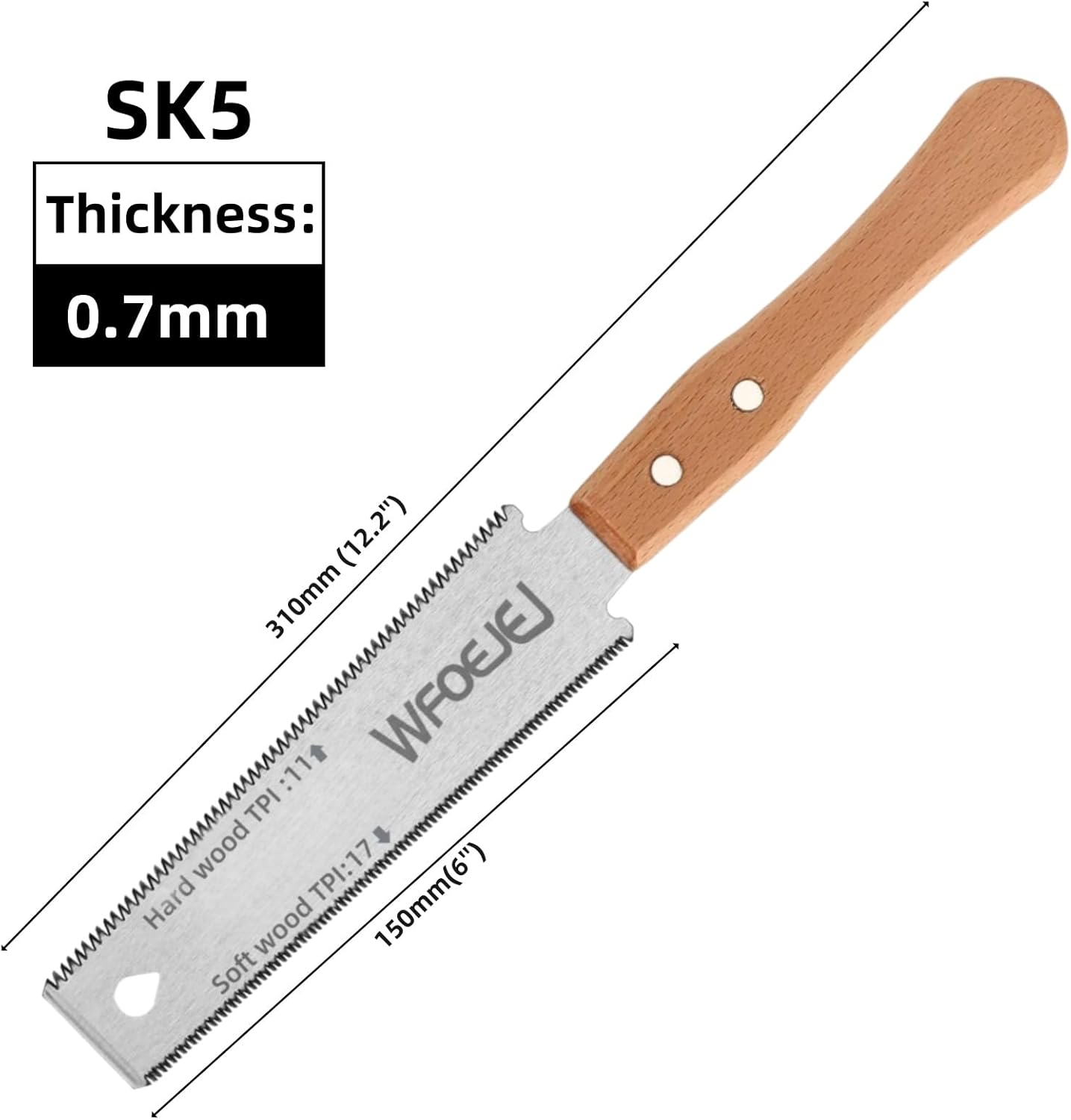 6 Inch Japanese Pull Saw .Hand Saw Woodworking Tools .Wood Handle. Sharp & Lightweight for Woodworking