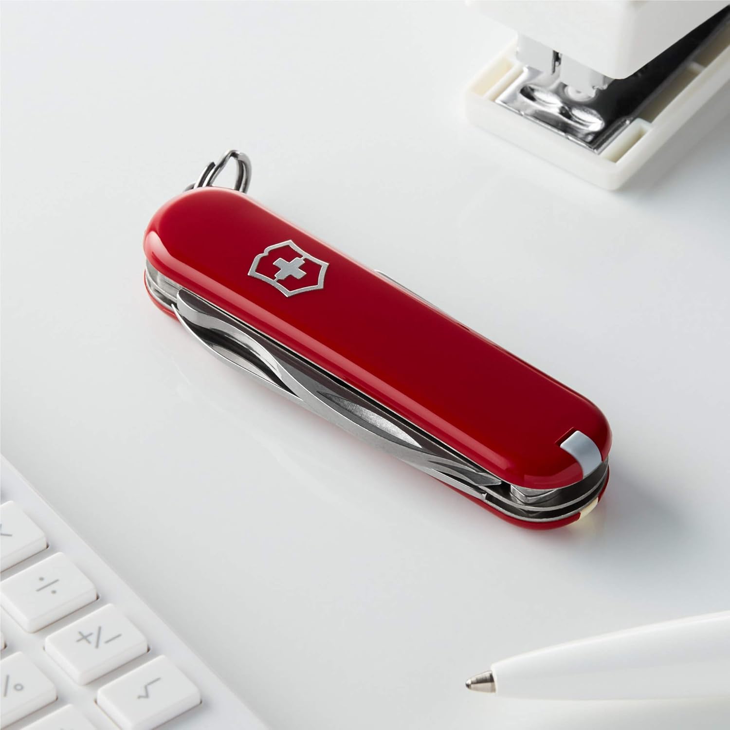 Victorinox Rambler Swiss Army Knife. Compact. 10 Functions. Swiss Made Pocket Knife with Magnetic Phillips Screwdriver. Scissors and Tweezers - Red