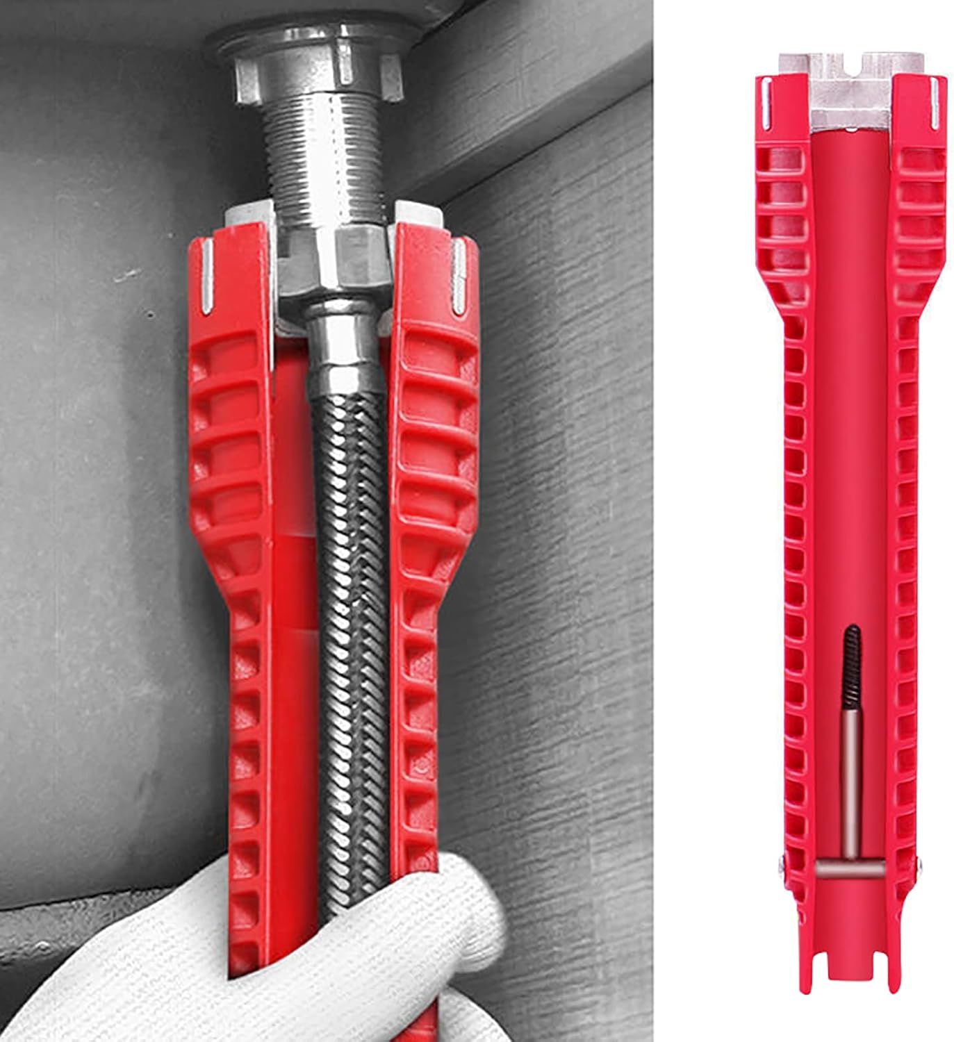 8 in 1 Multifunctional Sink Bathroom Wrench. Plumbing Installation Tool Household Water Pipe Faucet Washing Basin Corner Valve Sink Repair Removal Tool