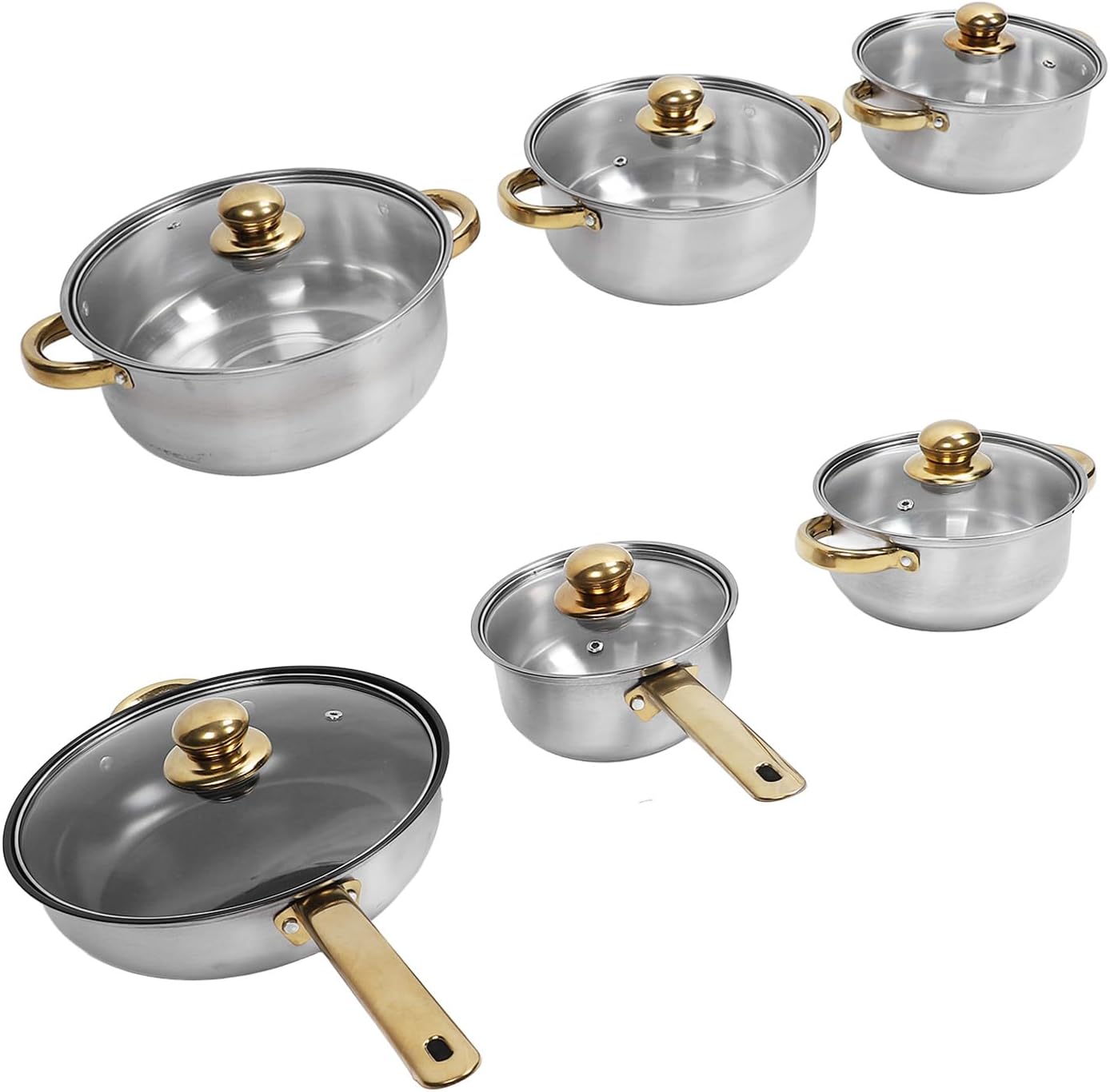 Cookware Set. Stainless Steel Rustproof Stick Proof Pan Pot Set for Home Kitchen Restaurant. Multi Functional Kitchen Pot Pan Set for Home (Without Kettle)