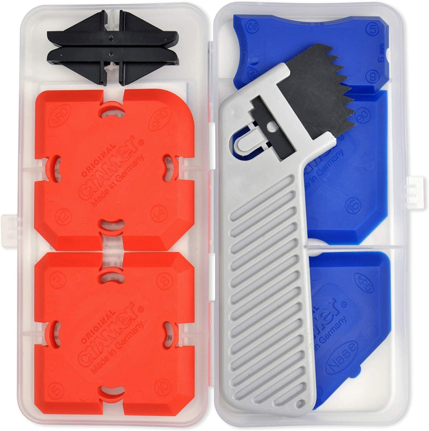 Cramer 40407US Silicone Profiling Kit7 – Professional Caulking Tool Kit with Sealant Finishing Tools and Caulk Removal Tools – Easy Silicone caulking with Guides