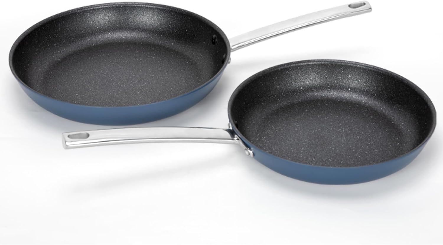 MAISON ARTS Nonstick Frying Pans Set 3 Piece. 12 Deep Saute Pan with Lid and 10 Fry Skillet. Induction Cookware Sets with Plasma Titanium Coating