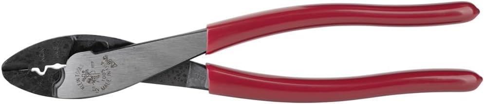 Klein Tools 1005 Cutting / Crimping Tool. Made in USA. Cutter / Crimper for 10-22 AWG Terminals and Connectors. Terminal Crimper for Insulated and Non-Insulated Terminals