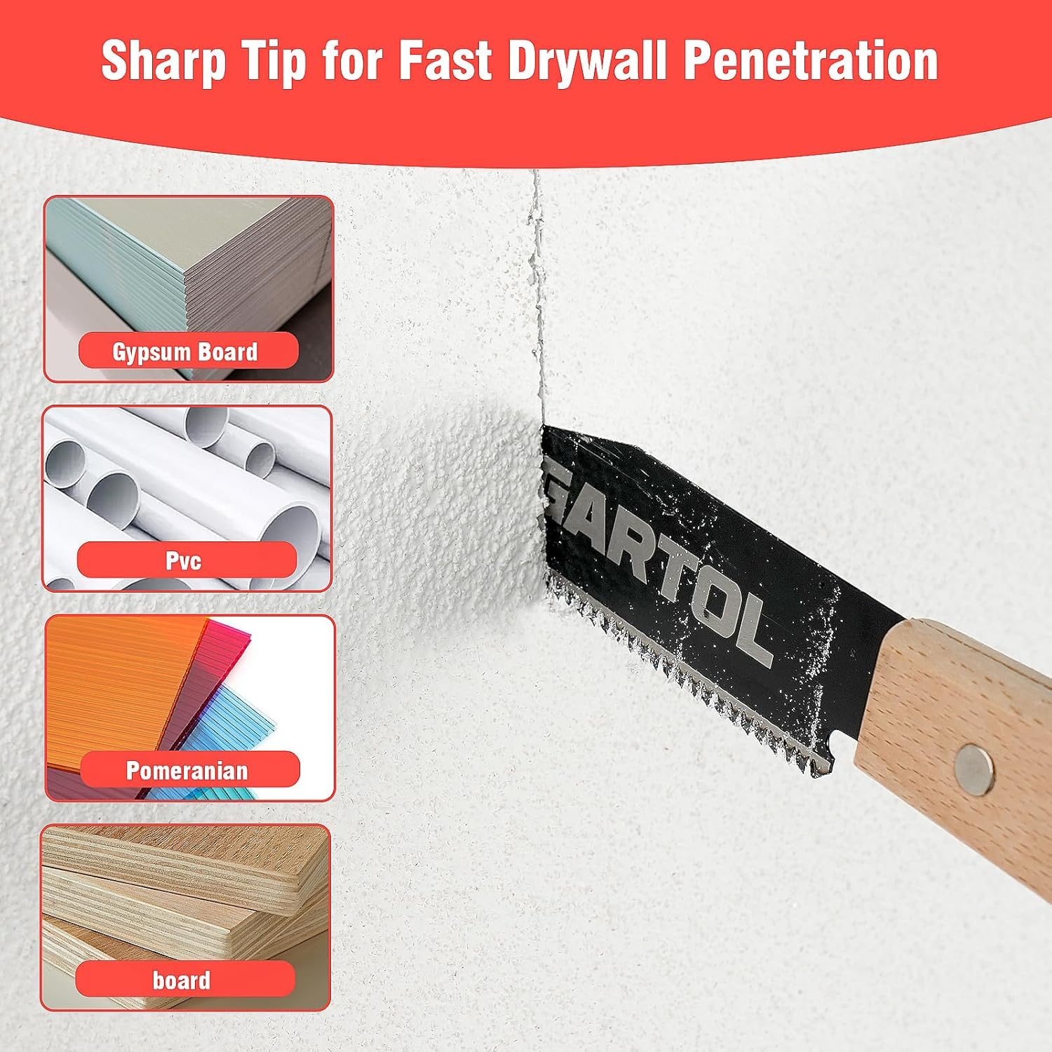 GARTOL Hand Saw for Wood Cutting. 2-Piece Japanese Pull Saw with 6-Inch Flush Cut & Double-Edged SK5 Flexible Blade & Wooden Handle. Precision Woodworking Tools for DIY. Crafting. Carpentry. Trim Work