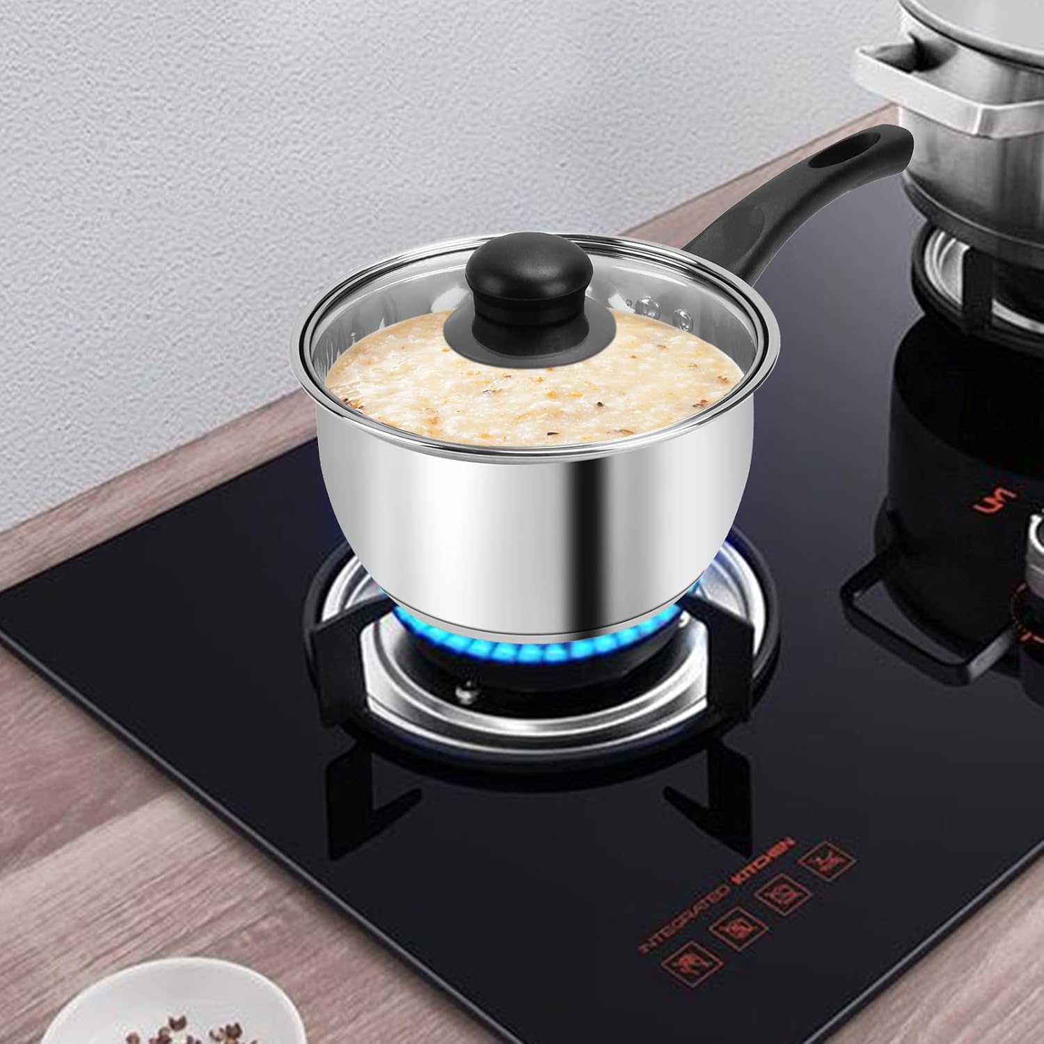 Stainless Steel Pot Set with Lid 6pcs.Sauce Pans 1QT & 2QT & 3QT Set.Triply Bottom Stainless Steel Pot Set