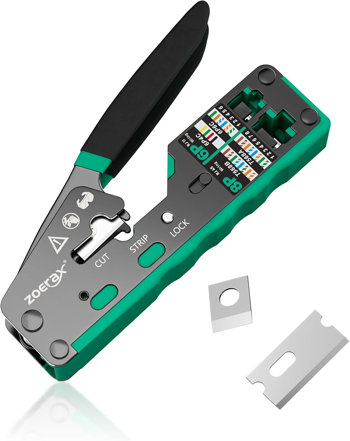 RJ45 Crimping Tool Ethernet Crimp Tool Crimper for RJ11/RJ12 Standard. RJ45 Pass Through Connectors. Yellow