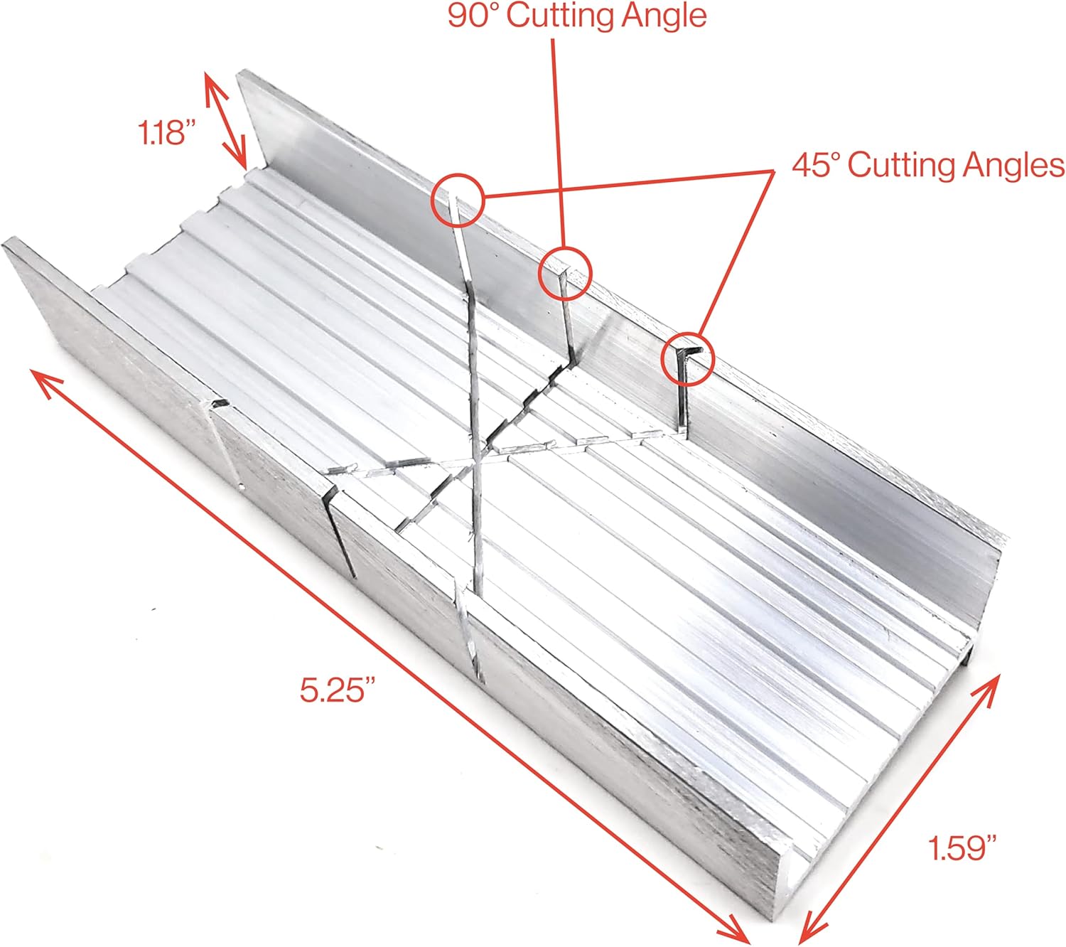Excel Blades 6-Inch Metal Mitre Box Set – Aluminum & Steel Precision Cutting Tool with K5 Handle & Razor Pull Saw for Wood. Plastic & Soft Metals – 45° & 90° Cutting Angles. Made in USA