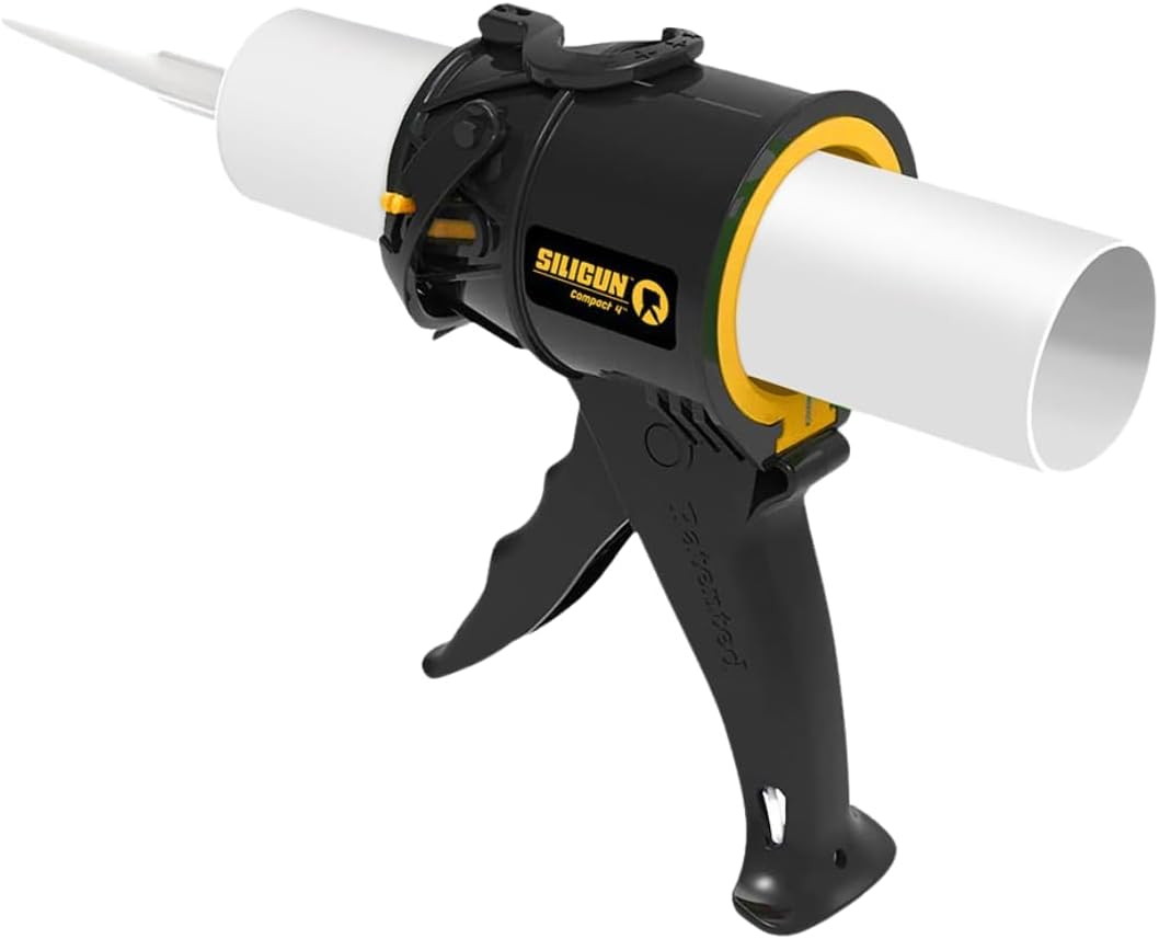 SILIGUN™ Gen-3 Compact Caulking Gun - No Drip Caulk Gun - Patented Design - Lightweight ABS Frame - Works with All 10 oz Tubes