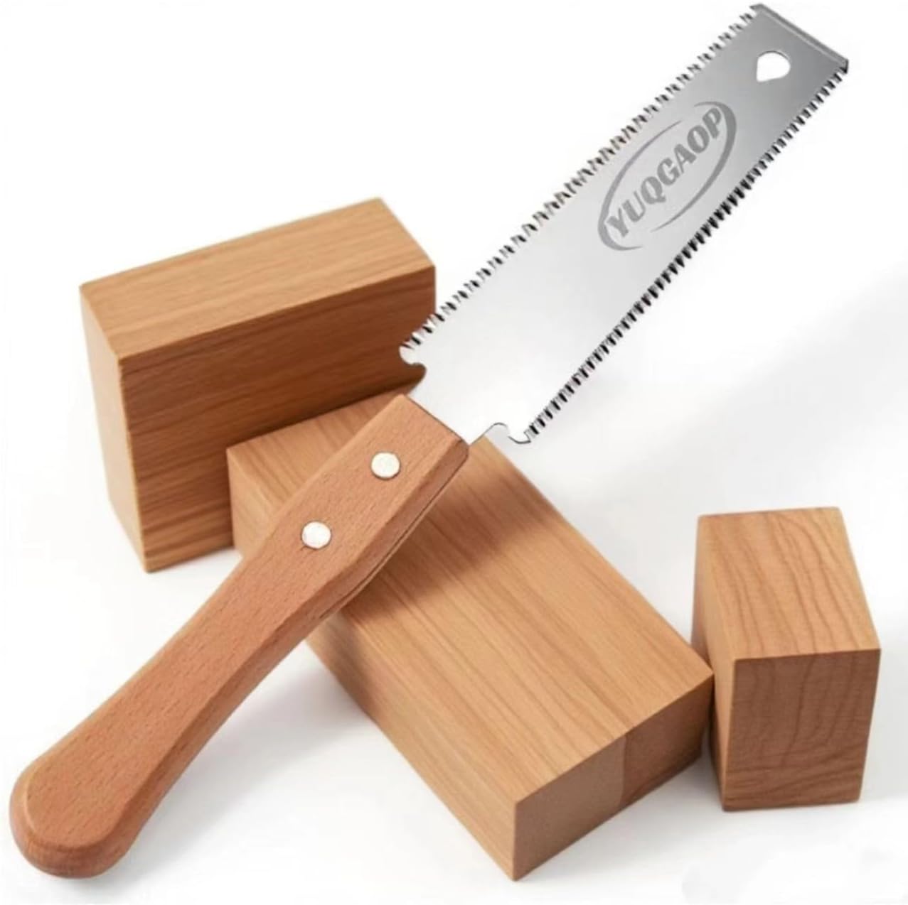 Japanese Pull Saw. Hand Saw With Double Edges of 11/17 TPI. SK5 Flexible Blade Flush Cut Saw for Wood Cutting