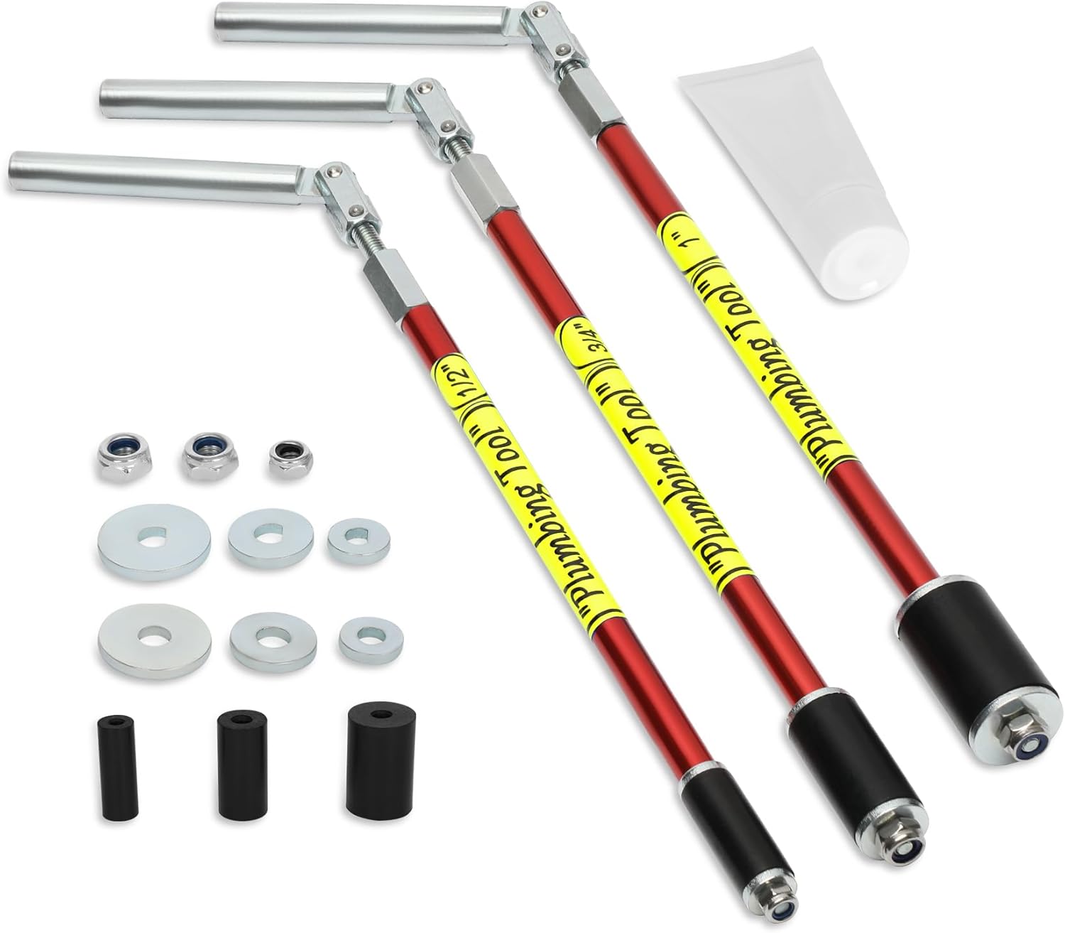 2062 Plumbing Plug Tool Kit. Water Stopper for Pipes 1/2. 3/4. 1 Sized Pipes. with Replacement Parts Gasket Nut. Plumbing Plugs for Fast Water Line Repairs. Without Drainage