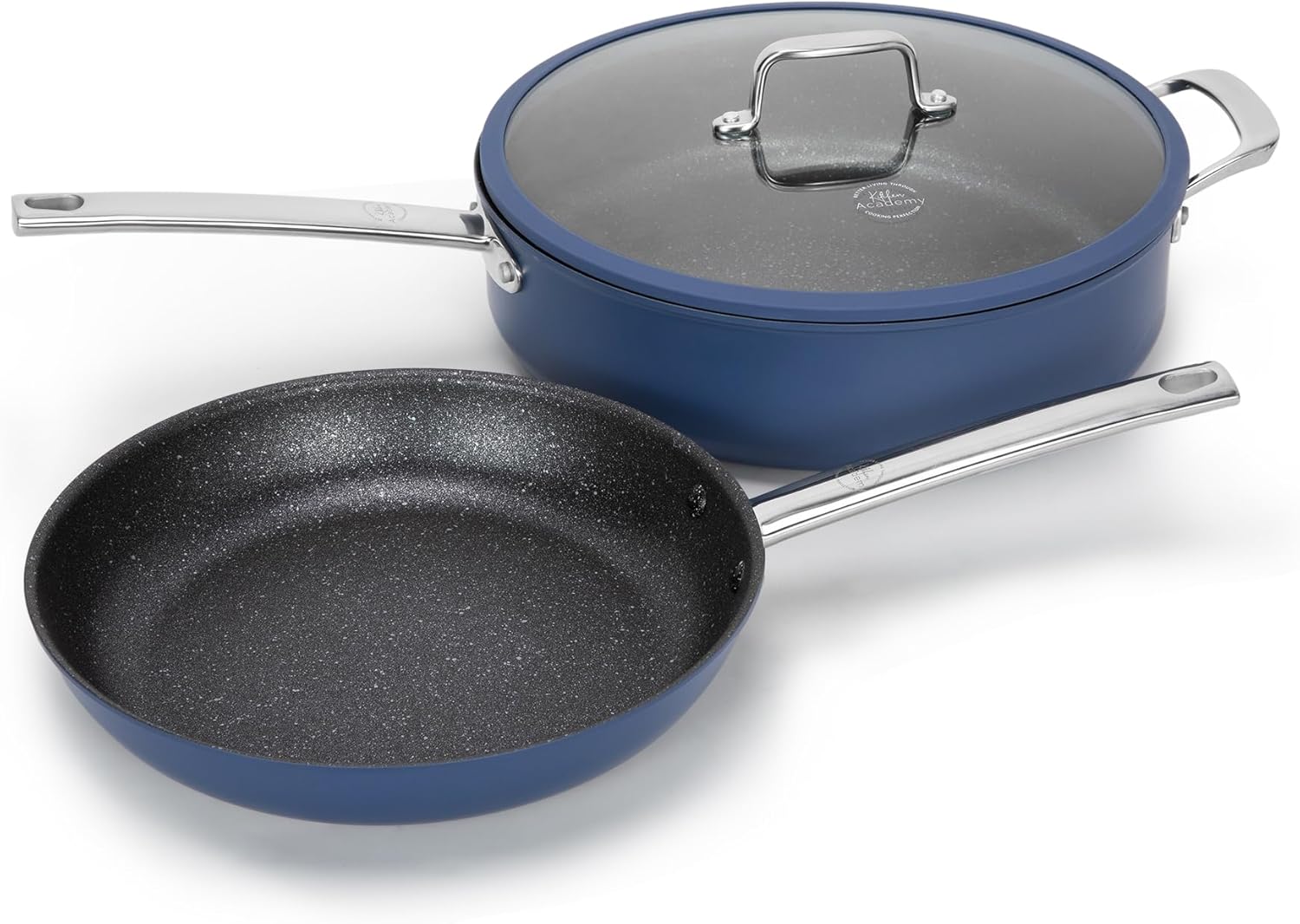 Kitchen Academy Induction Plasma Titanium Nonstick Wok Set 3 Piece. 10 Frying Pan and 11.8/6QT Deep Frying Pan/Saute/Skillet With Lid. PFOA & PFAS-Free. Oven Safe