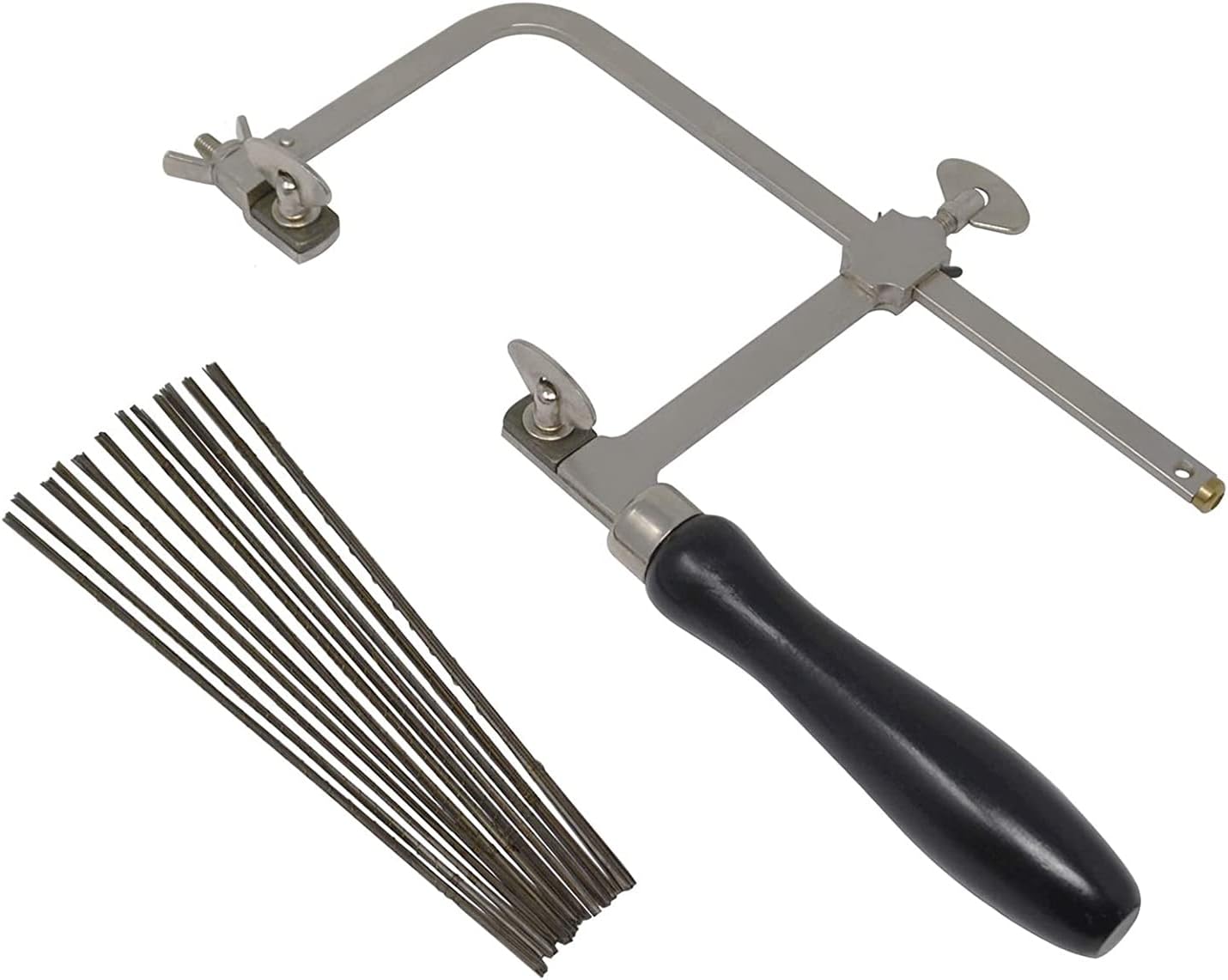 GERMAN STYLE JEWELERS SAW FRAME with 144 ASSORTED JEWELERS SAW BLADES