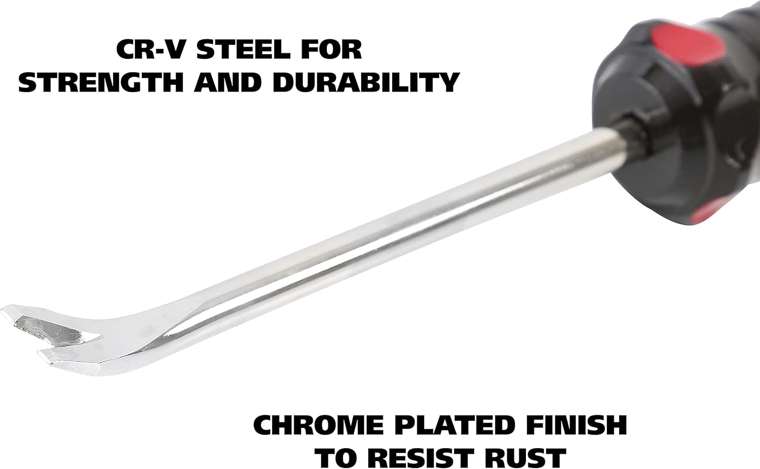 GreatNeck TL4C Heavy-Duty Tack Lifter. Chrome Vanadium Steel Nail Remover Tool With Ergonomic Acetate Handle. Ideal for Carpet Tacks. Upholstery. Rivets. Nails. And Pins. Color May Vary