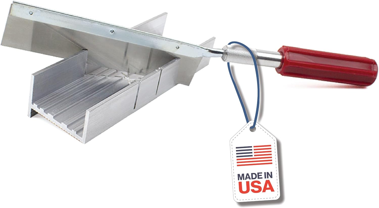 Excel Blades 6-Inch Metal Mitre Box Set – Aluminum & Steel Precision Cutting Tool with K5 Handle & Razor Pull Saw for Wood. Plastic & Soft Metals – 45° & 90° Cutting Angles. Made in USA