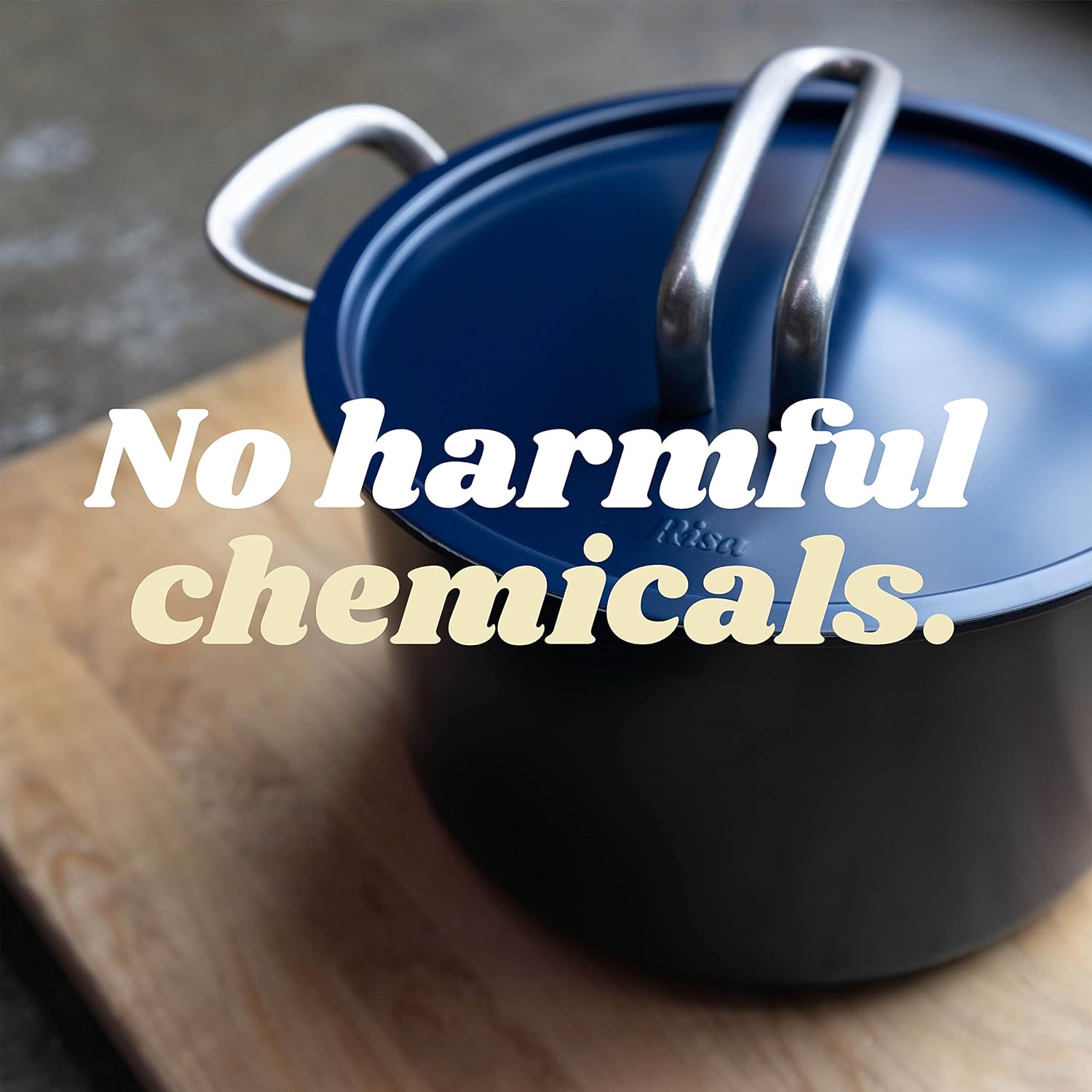 Risa Induction Cookware Pot and Pan Set by Eva Longoria - Nonstick. Ceramic Coating. Stainless Steel Handle Cookware Set - 10 inch Pot. 11 Inch Pan w/Lid - Cool Grey - Kitchen Sets for Cooking