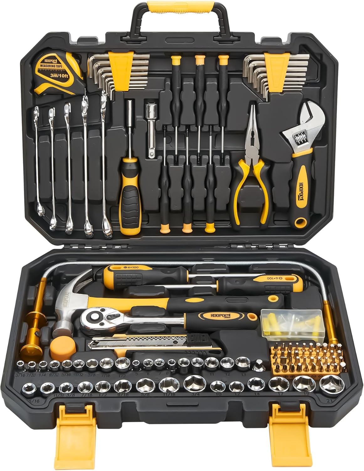 159 Piece Tools Kit. Tool Box Set for Mechanic and Car. General Household Tool Kit. Basic Tool Kit for Home Auto Repair. Plastic Toolbox Storage Case