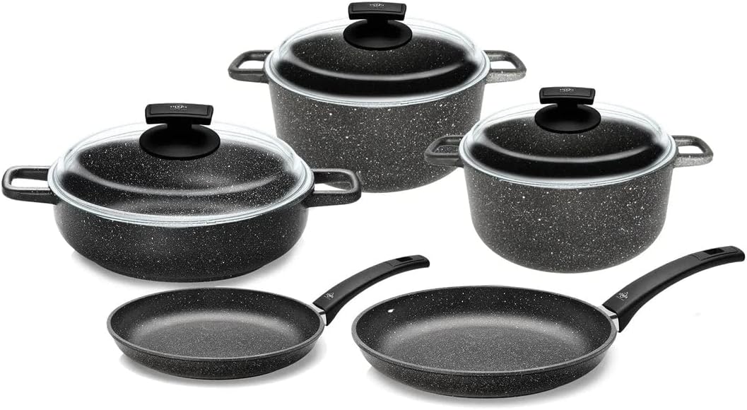 Olympia Hard Cook Non-Stick PFOA-Free Die-Cast Aluminum 8-Piece Cookware Set