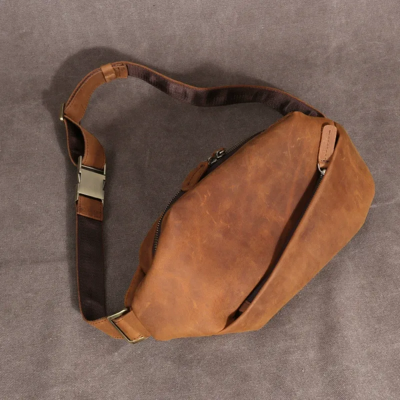 Vintage Full-Grain Leather Chest Bag