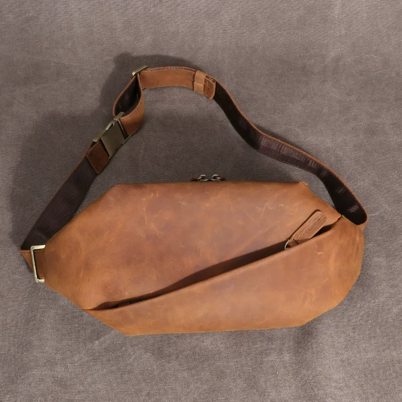 Vintage Full-Grain Leather Chest Bag