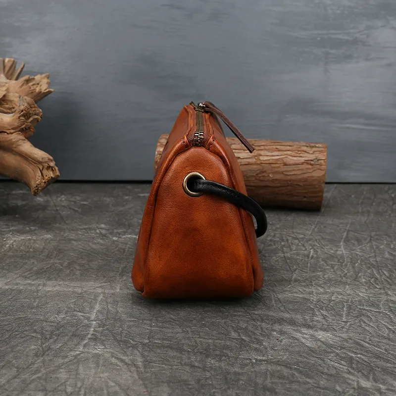 Handcrafted Full-Grain Leather Crossbody Bag with Colorful Feather Embossing