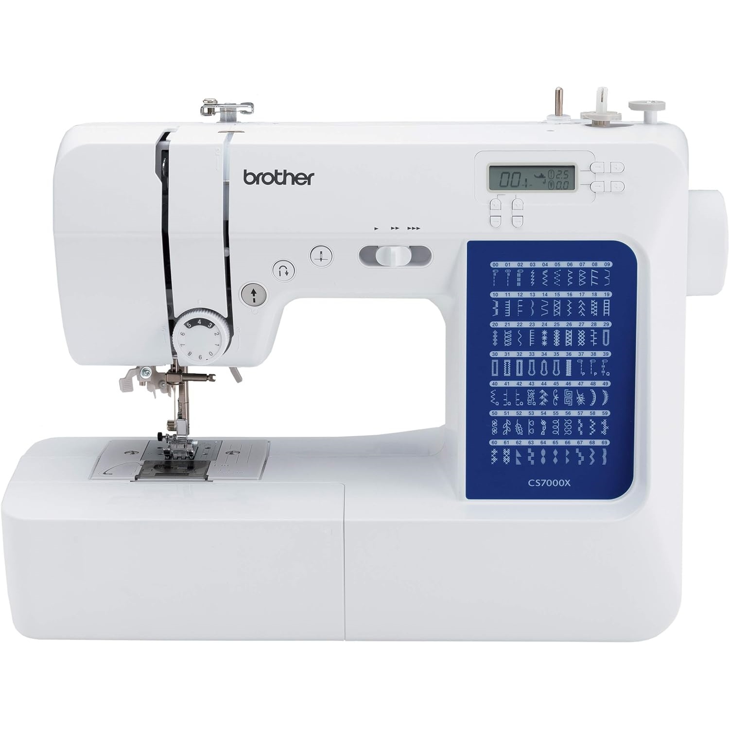 Brother CS7000X Computerized Sewing and Quilting Machine, 70 Built-in Stitches, LCD Display, Wide Table, 10 Included Feet, White