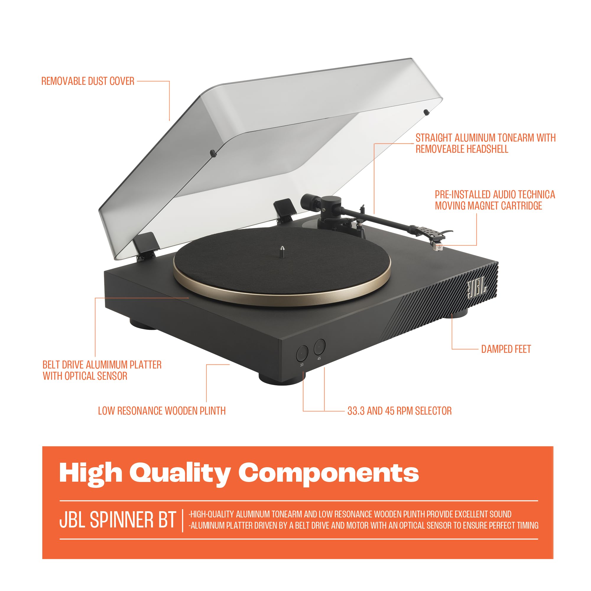 JBL Spinner - Bluetooth Turntable with AptX-HD