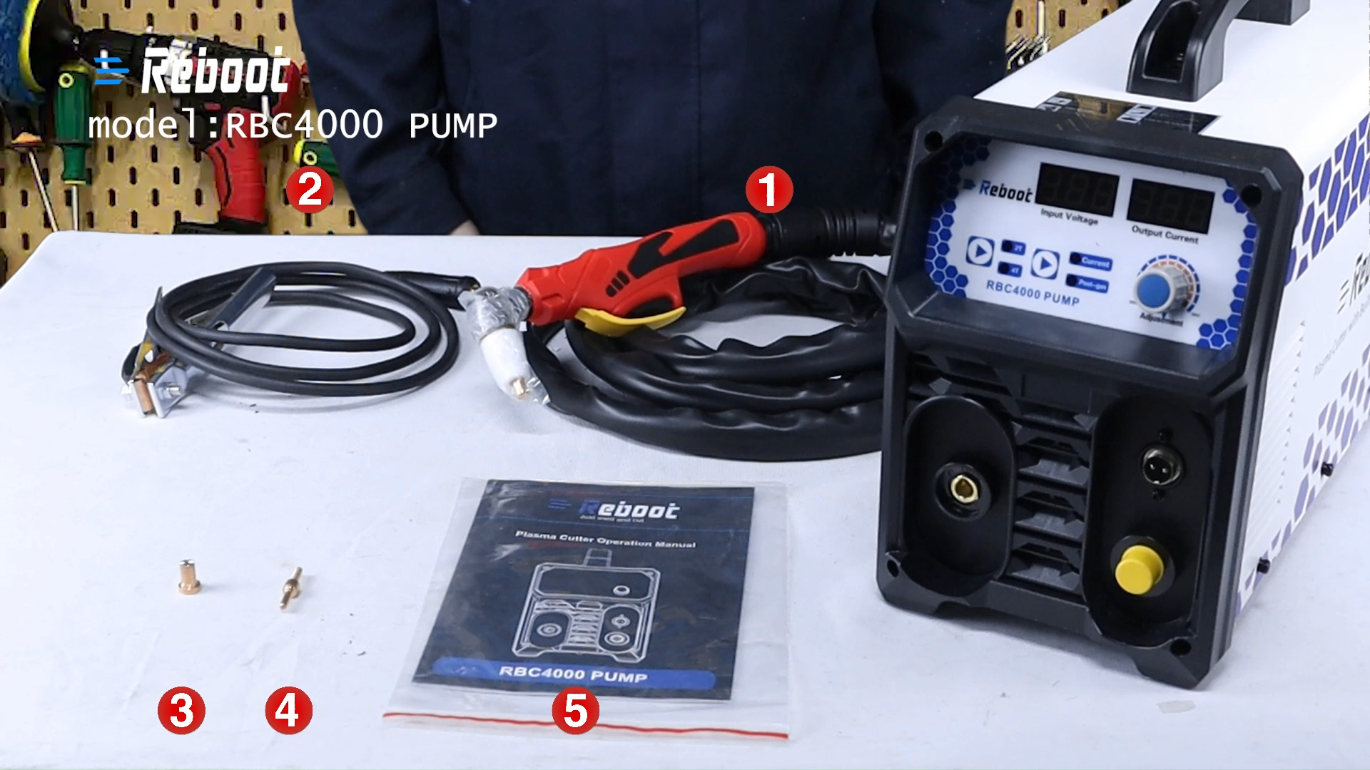 Reboot Plasma Cutter With Built In Air Compressor 40A 120V IGBT Inverter Digital Cutting Machine, 3/8 Inch Clean Cut And 3/5 Inch Max Cut High Frequency