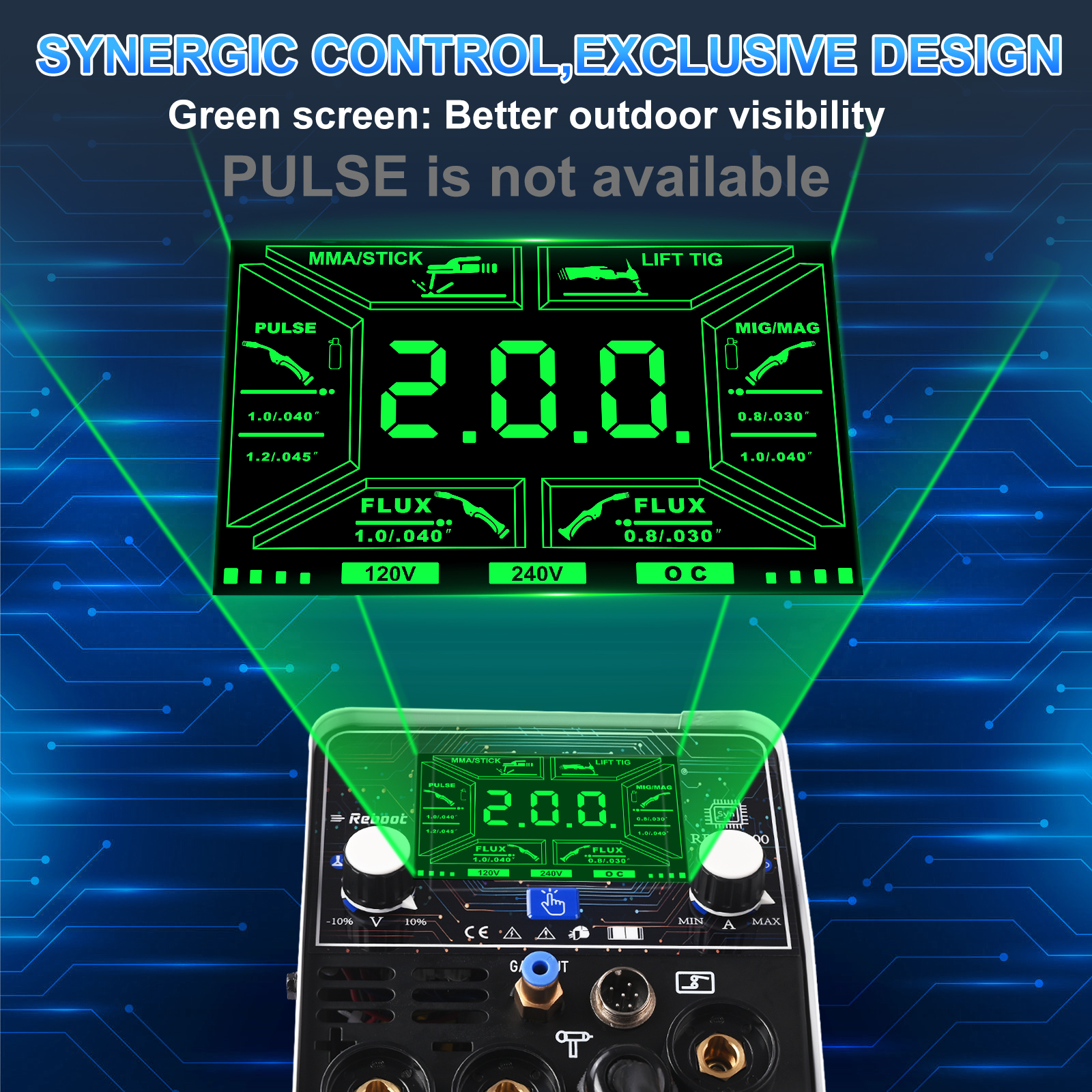 Reboot RBM2000 5-in-1 Welder 120V/240V with Spool Gun - 2025 Upgrade Complete Kit for Aluminum Welding, Steel, Metal Finishing, MIG, Flux Core, Lift TIG, Stick Welding Machine