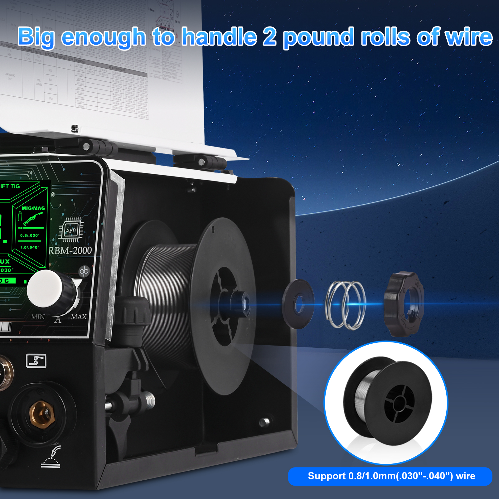 Reboot RBM2000 5-in-1 Welder 120V/240V with Spool Gun - 2025 Upgrade Complete Kit for Aluminum Welding, Steel, Metal Finishing, MIG, Flux Core, Lift TIG, Stick Welding Machine