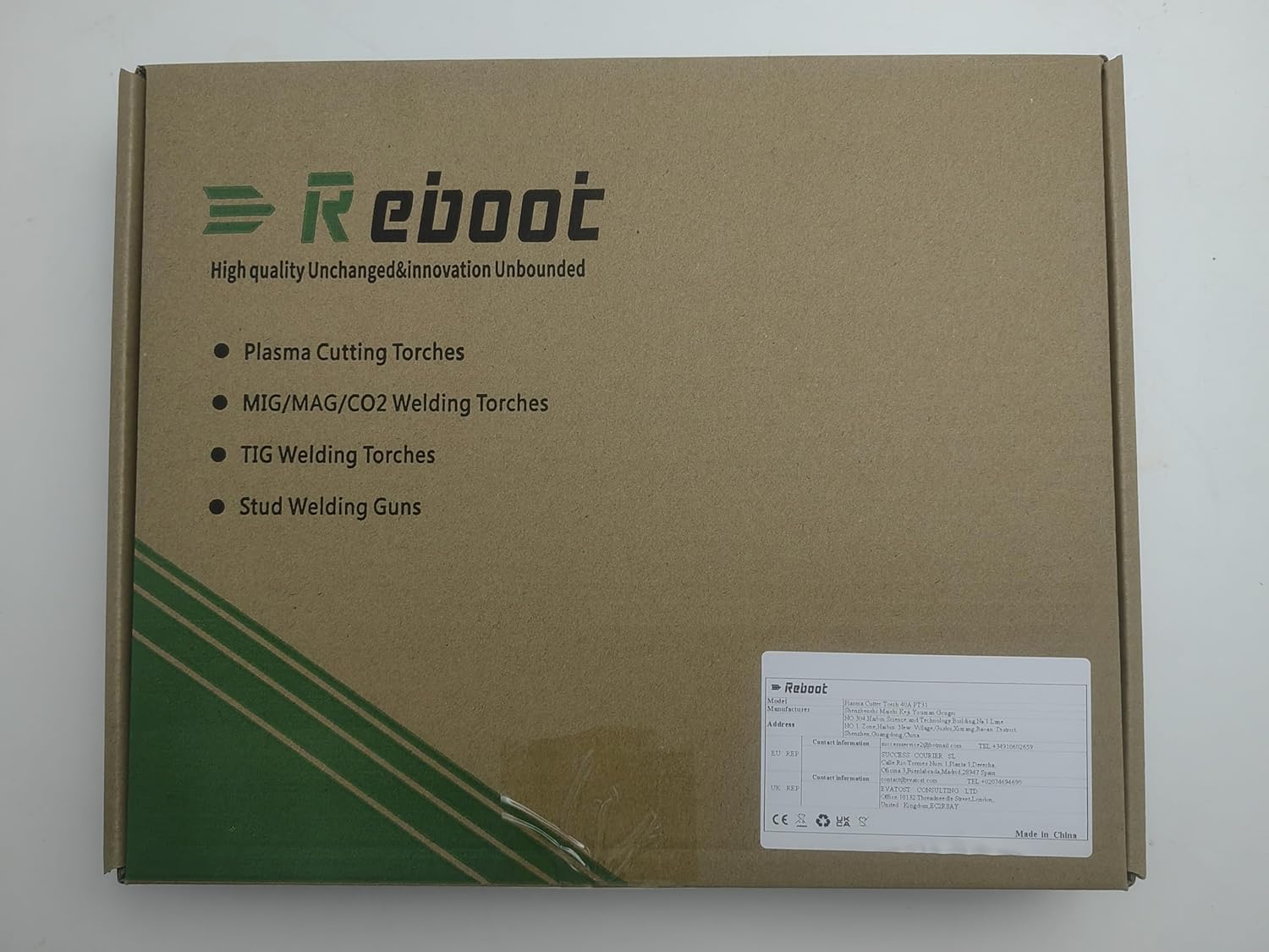 Reboot Plasma Cutter Torch 40A PT31 16FT, Heavy Duty Duty Cycle Cutting & 50A Capacity, Compatible with PT31, JG-40, WSD-LG40, and Models like LGK40, CUT40.