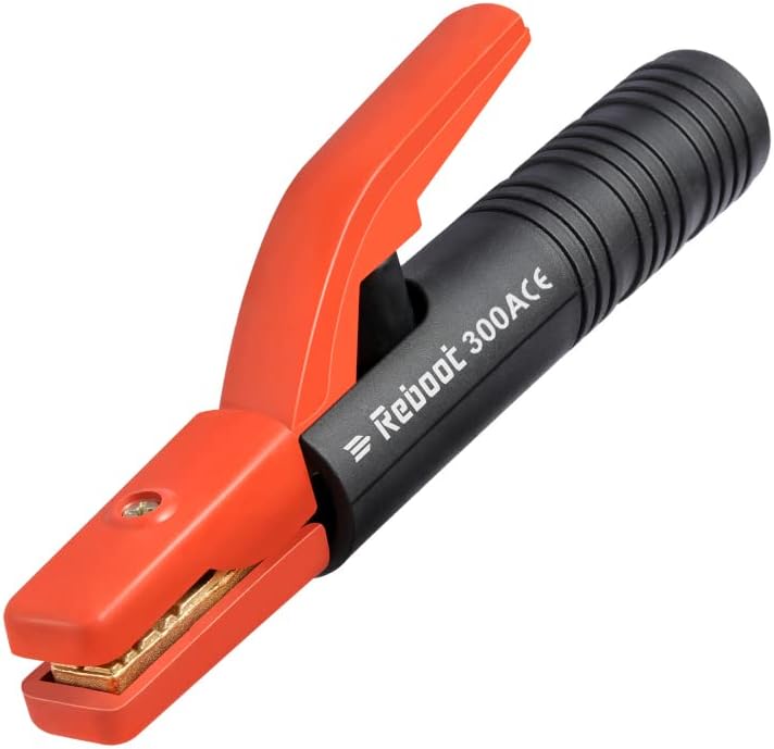 Reboot Welding Electrode Holder 300AMP, Copper Heavy Duty Clamp with Fixed Jaws for ARC Welding Machine (American Designed)