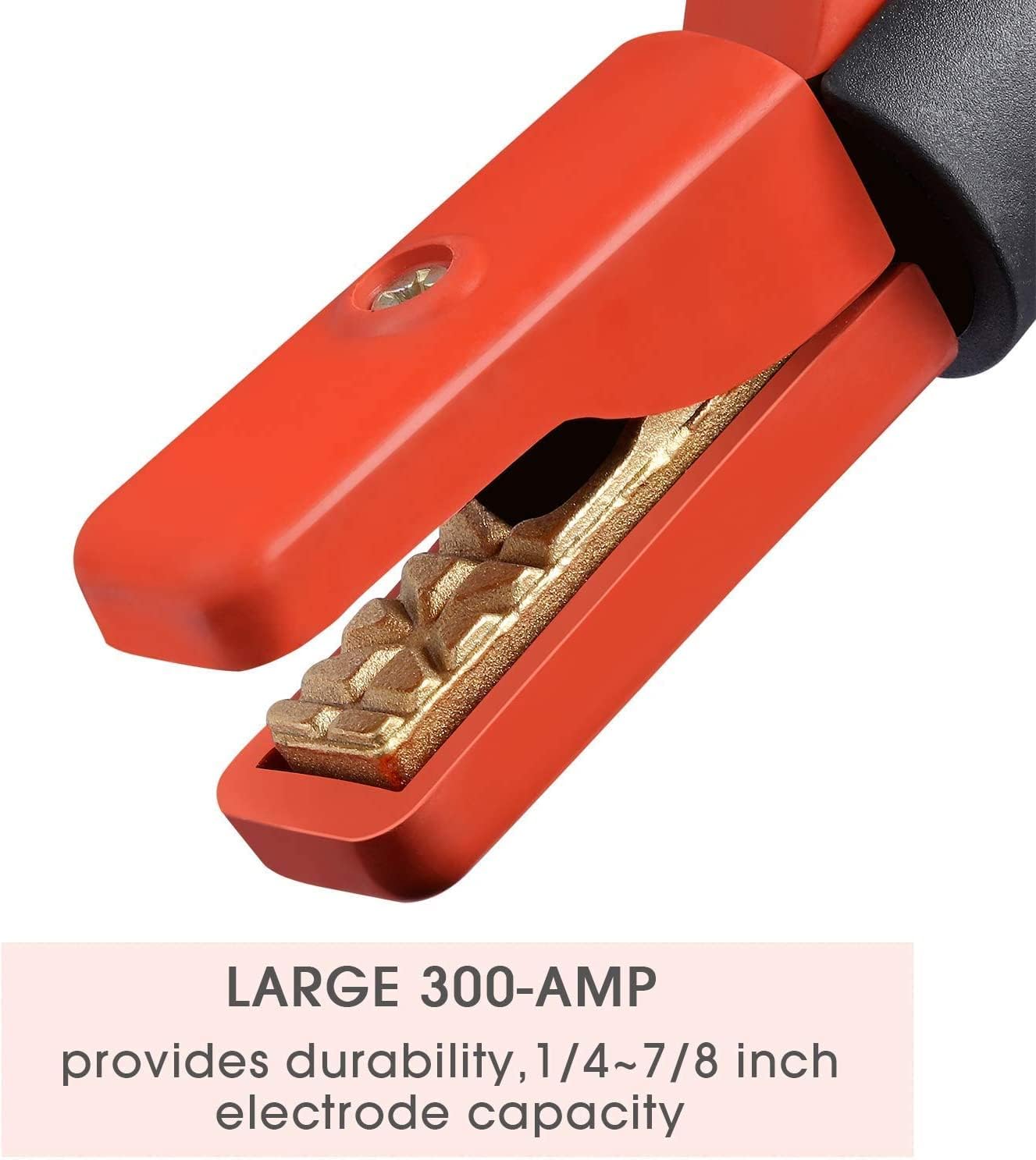 Reboot Welding Electrode Holder 300AMP, Copper Heavy Duty Clamp with Fixed Jaws for ARC Welding Machine (American Designed)