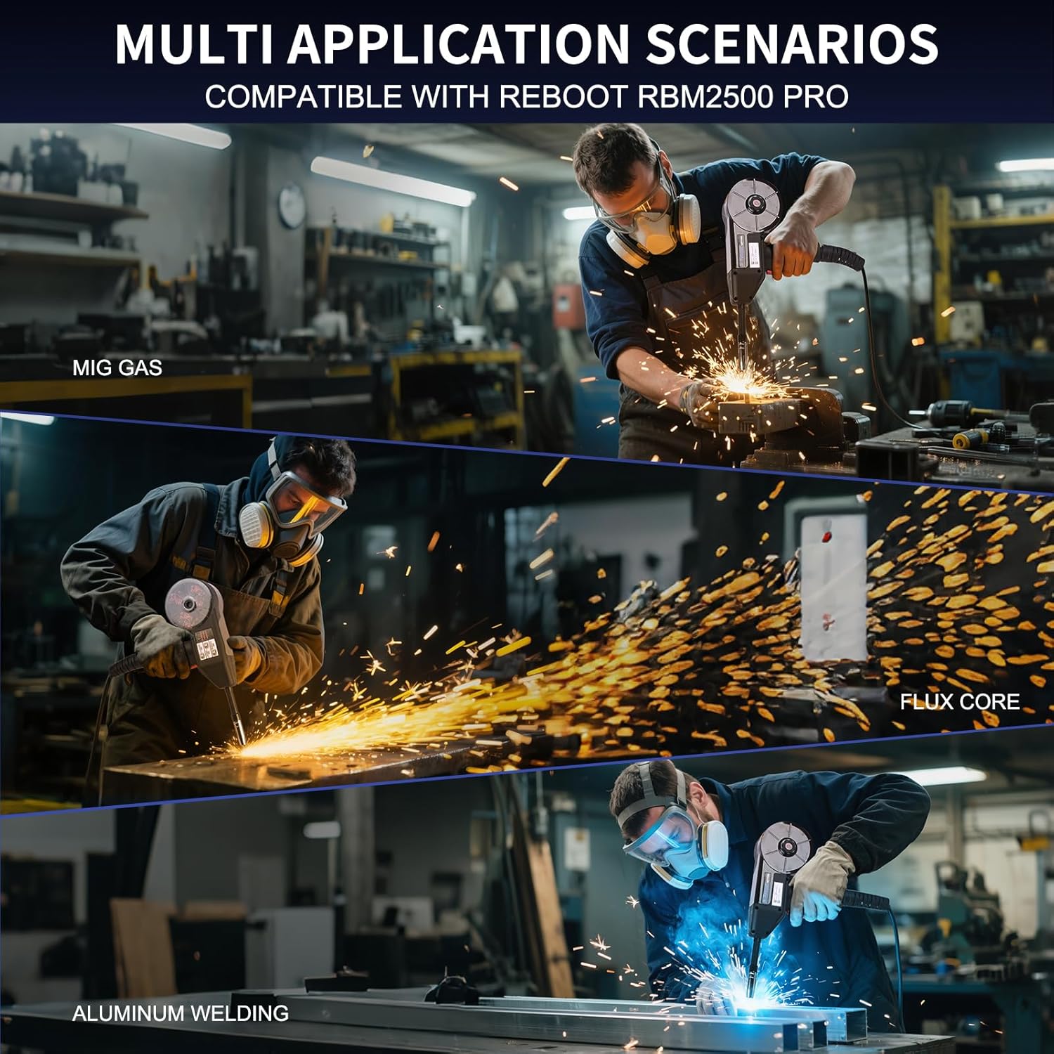 Reboot MIG Welder Spool Gun 13ft LBT150,150Amp MIG Aluminum Welding Torch Works for RBM2500 PRO only