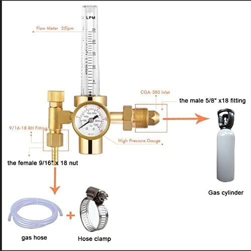 Reboot CO2 Gas Regulator Full Copper Flowmeter Mig Welding Gas Regulator Valves Welding Accessory for Mig Tig Welding Machine