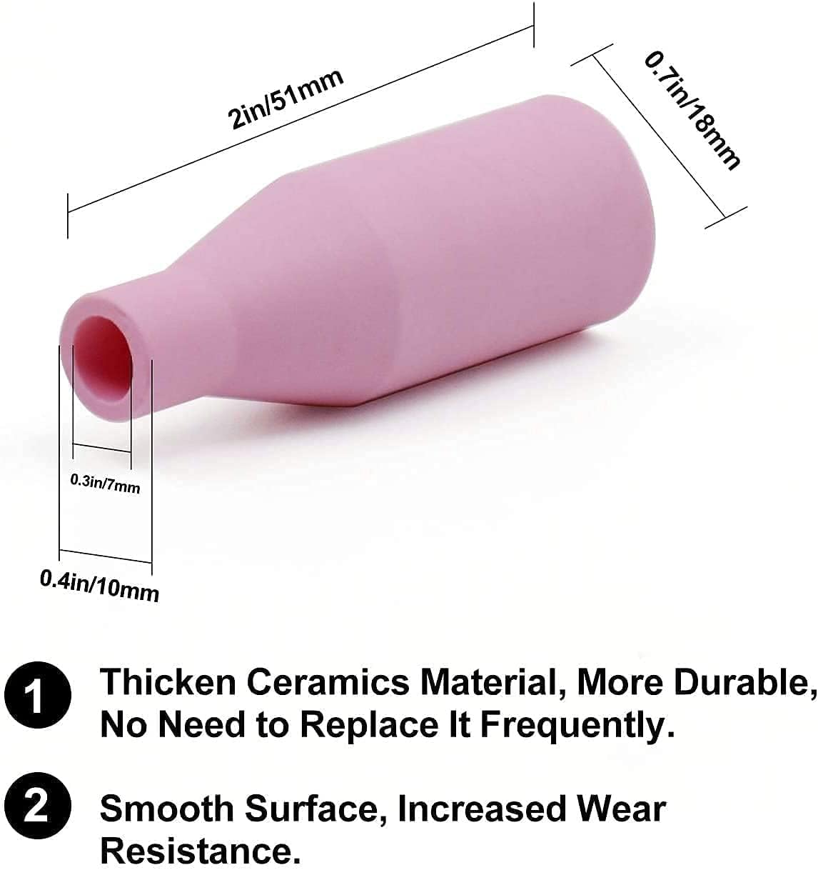 Mig Welder Ceramic Nozzle MB15 15AK 10-Pack, Gasless Consumables for MIG/MAG Torch, MIG Contact Tips, MIG Welding Machine Accessories.