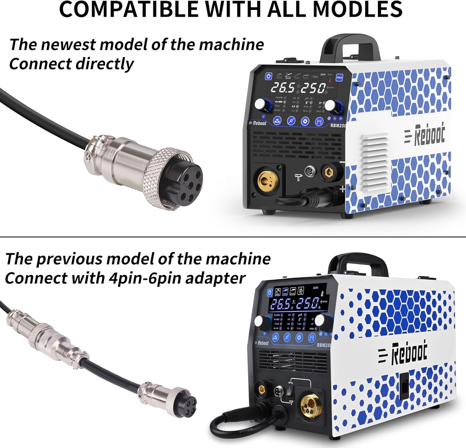 Reboot MIG Welder Spool Gun 13ft LBT150,150Amp MIG Aluminum Welding Torch Works for RBM2500 PRO only