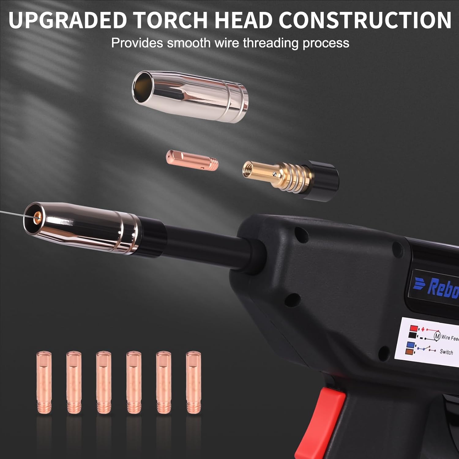 Reboot MIG Welder Spool Gun 13ft LBT150,150Amp MIG Aluminum Welding Torch Works for RBM2500 PRO only