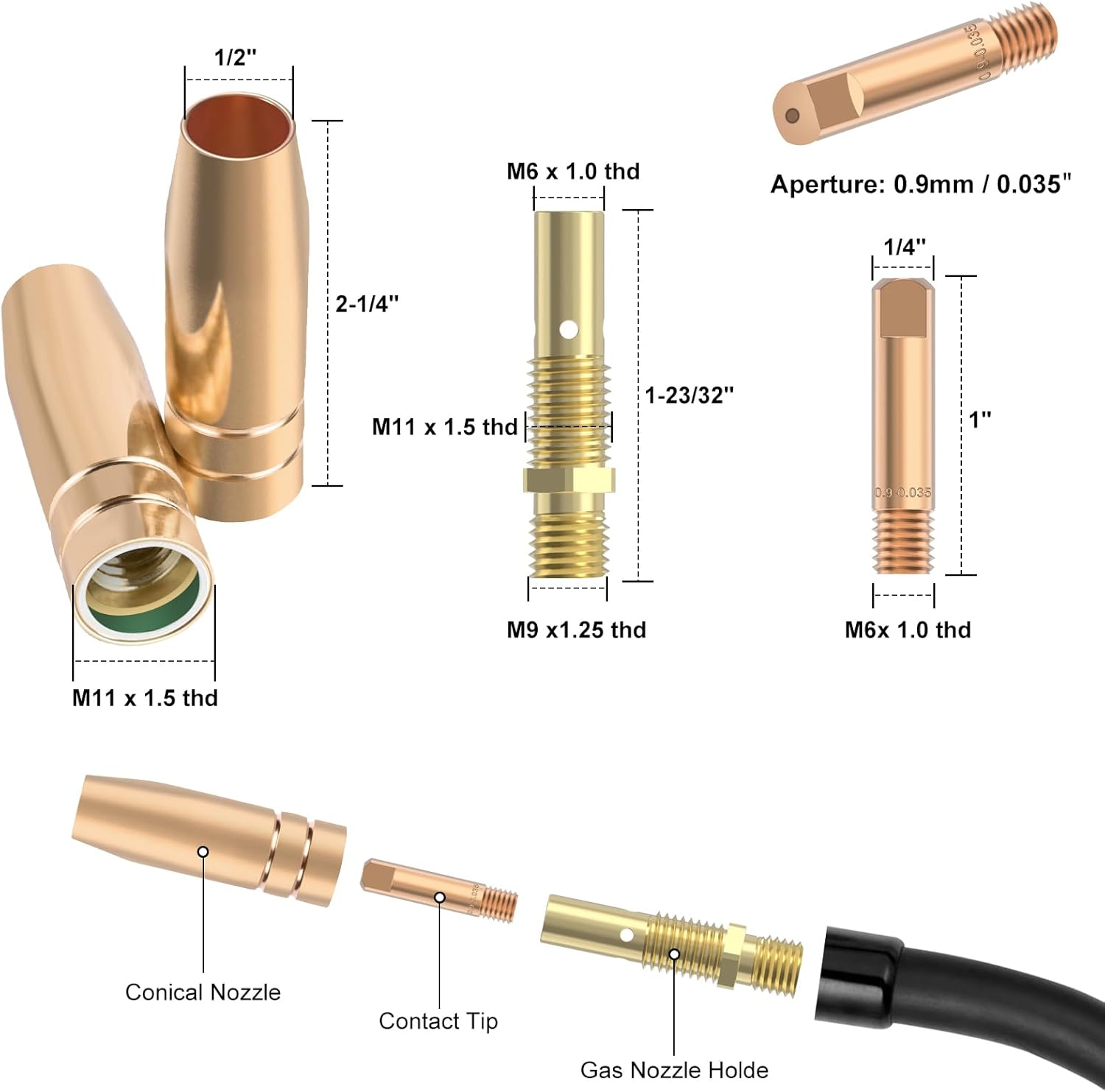 Reboot MIG Welding Gun Kit Accessory .035