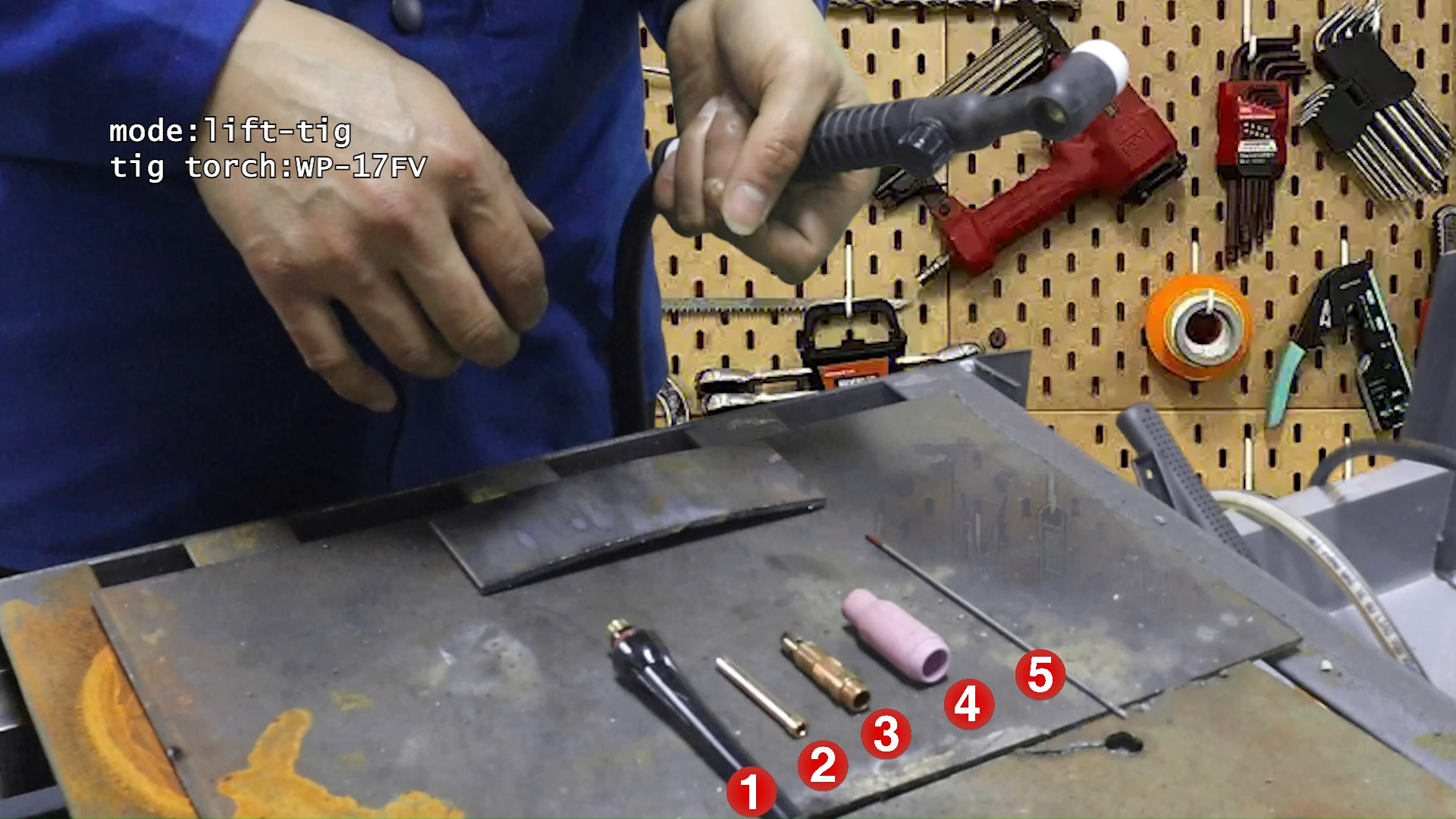 TIG Welding Torch, WP-17FV Argon Air Cooled Lift TIG Torch, 150Amp 10-25mm Connector (WP17V-2025)