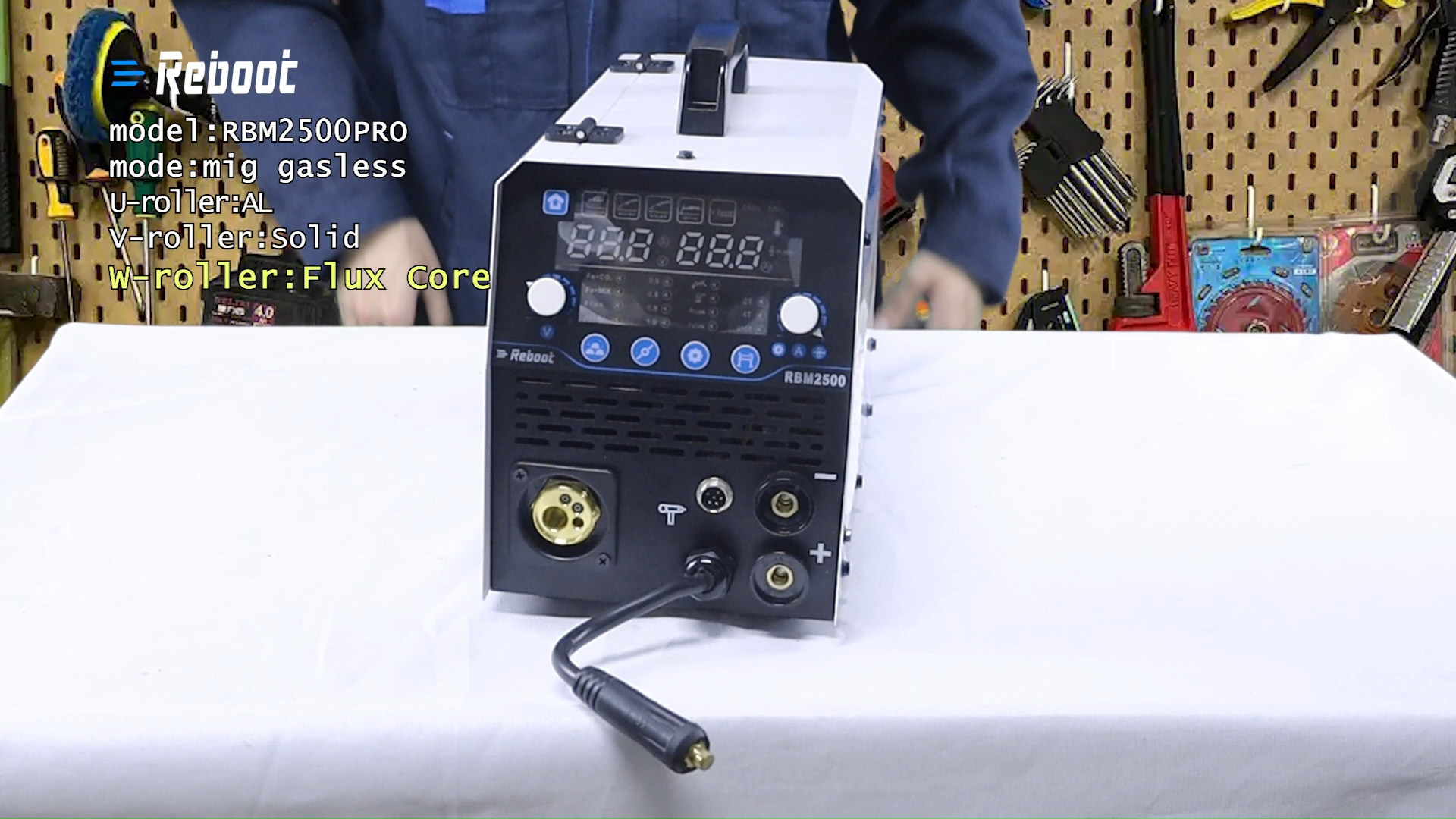 250Amp MIG Welder TIG Torch Included 120V/240V RBM2500 PRO, 8-in-1 Multiprocess Welding Machine with Dual Aluminum Welding Modes Gas MIG/Gasless Flux Core/MAG/Lift TIG/Stick/Spot/Spool Gun Reboot