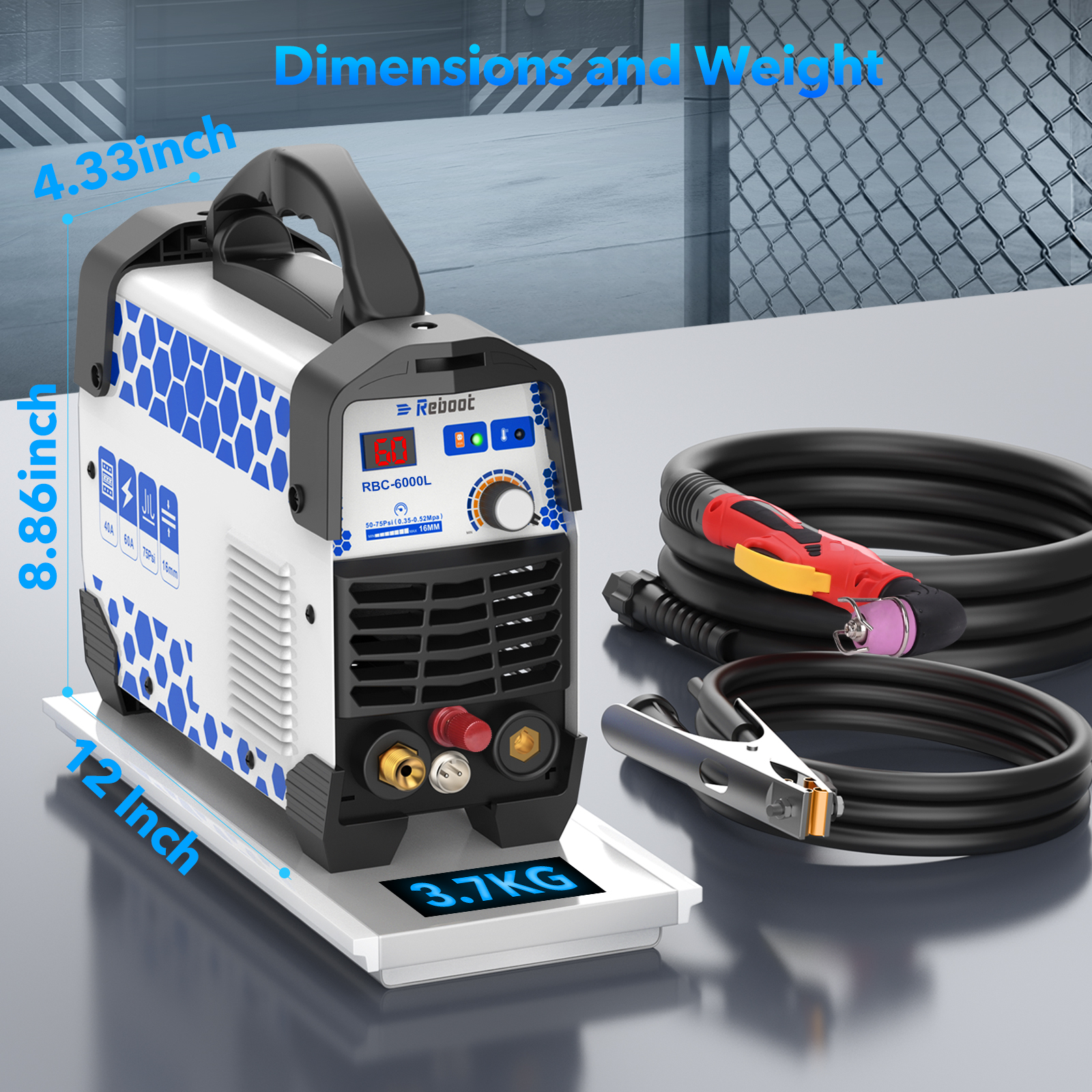 Reboot Plasma Cutter, 2025 Upgraded 60Amps Portable IGBT Inverter, 1/2 Inch Clean Cut for DIY and Small Business Projects