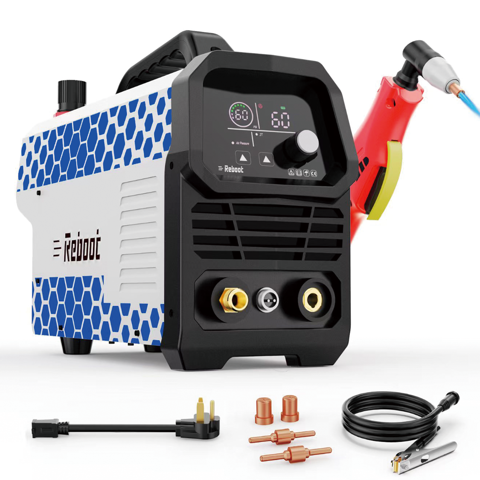 Reboot Plasma Cutter 60A, Large Integrated LED Digital Display, 120/240V Plasma Cutter Machine with IGBT Inverter, 1/2 Inch Clean Cut 5/8 Inch Max Cut RBC6000D Max