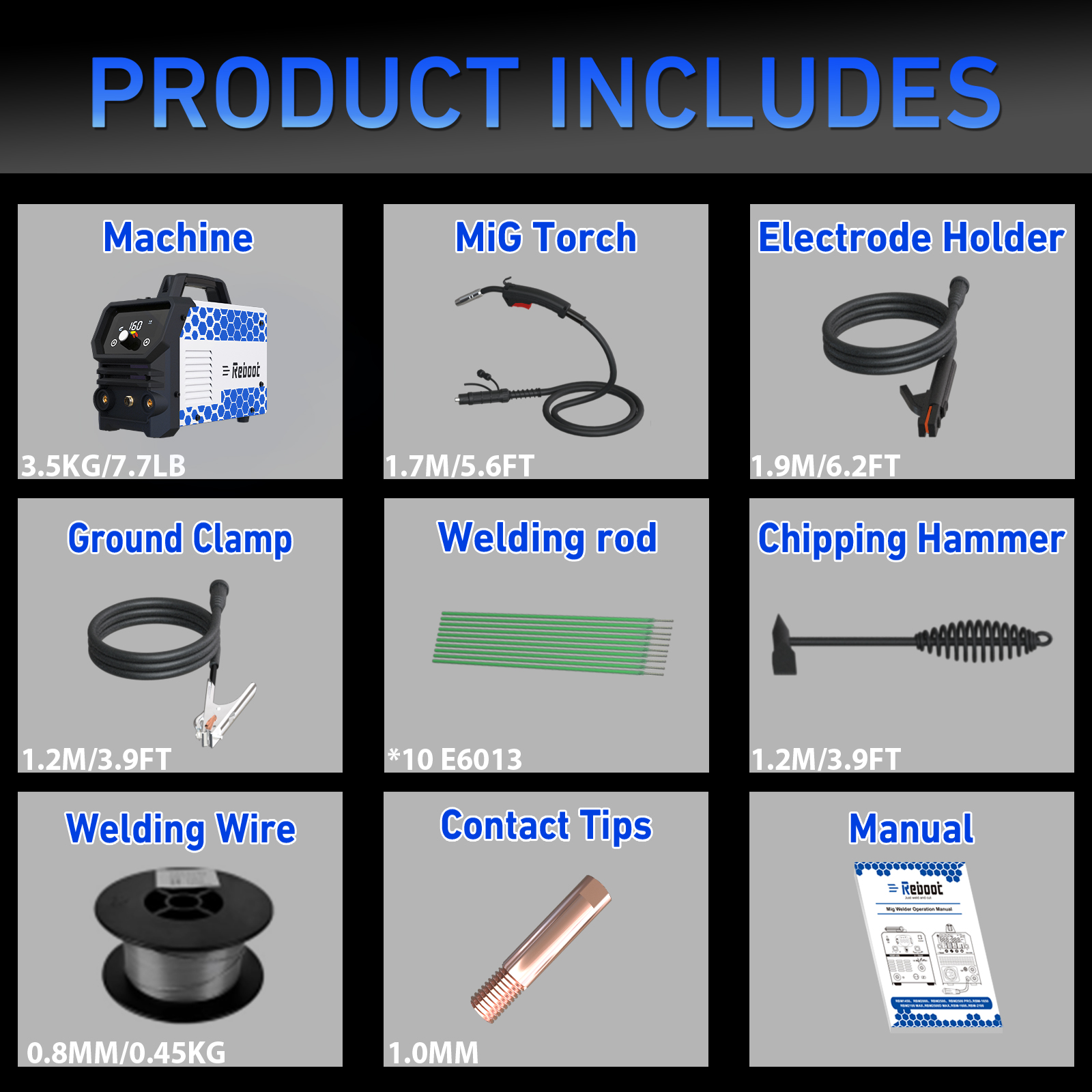 Reboot 160A MIG Welder,3-in-1 120V Welding Machine