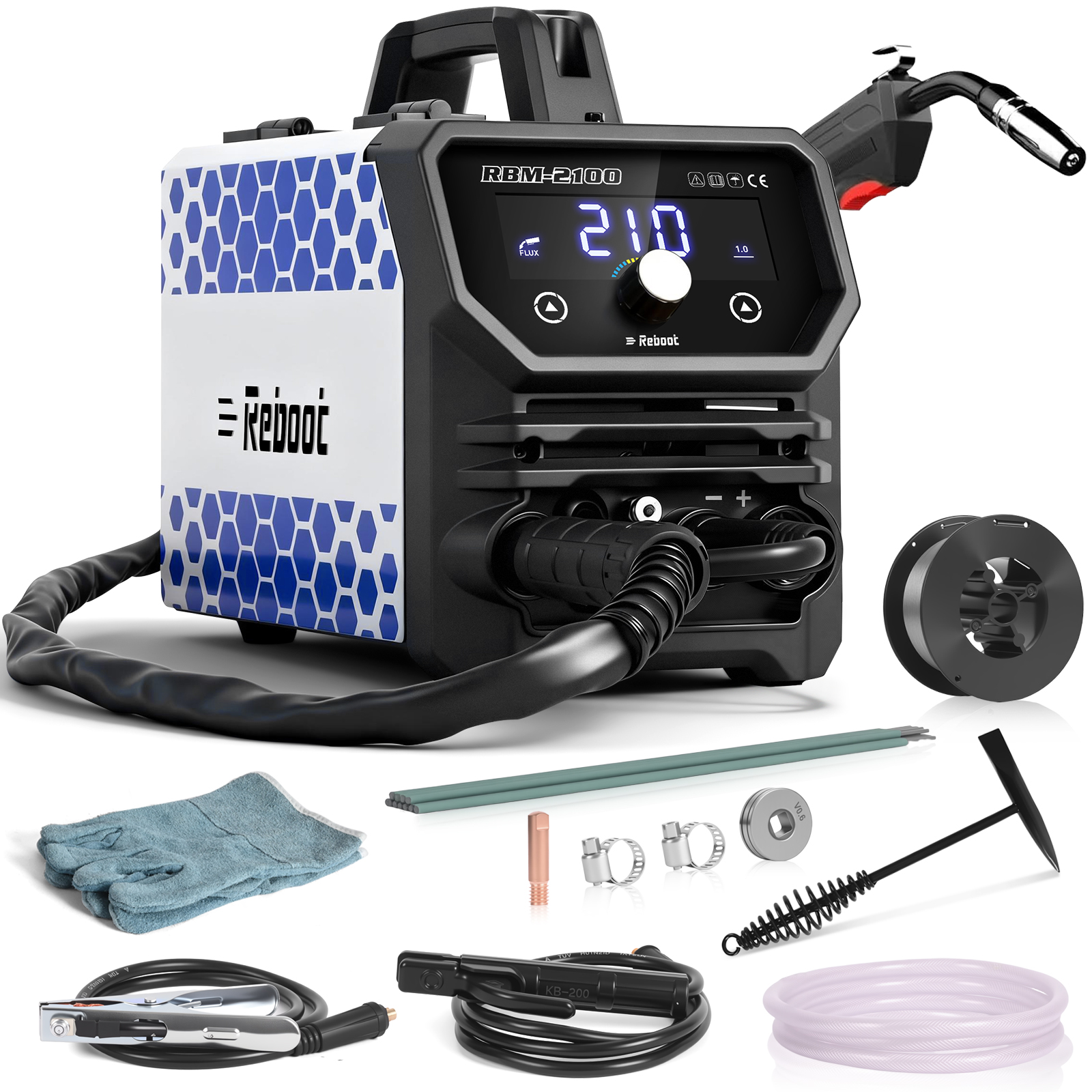 Reboot 210A MIG Welder,4-in-1 120V Welding Machine