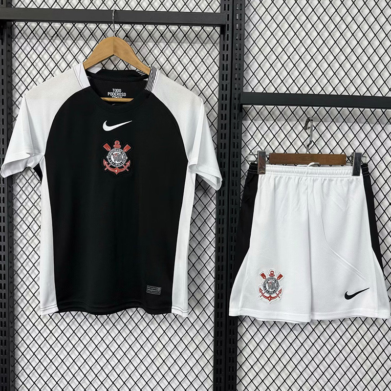 25-26 Corinthians Away Kids Soccer Jersey