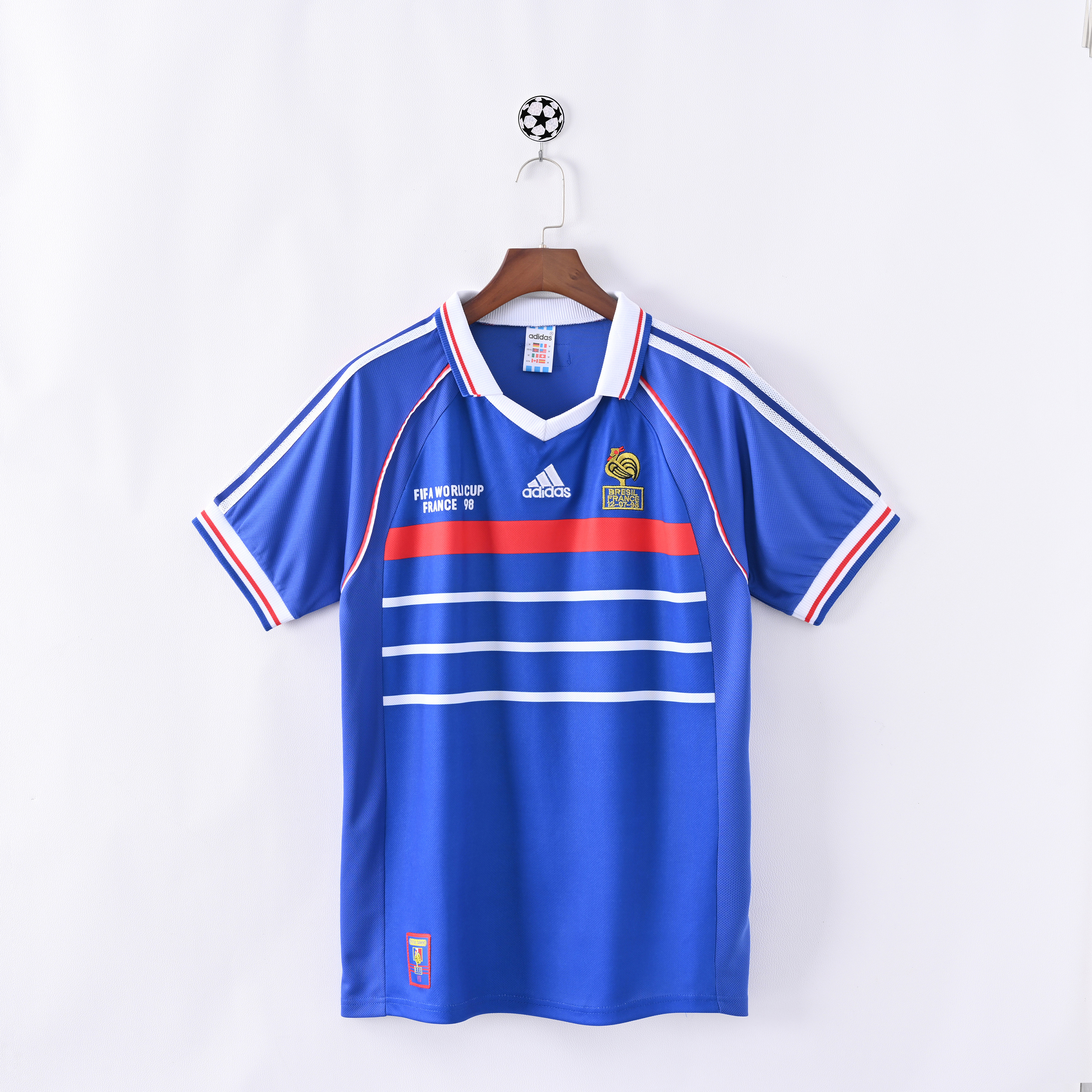 1998 France Home Retro Soccer Jersey(右胸带小字)
