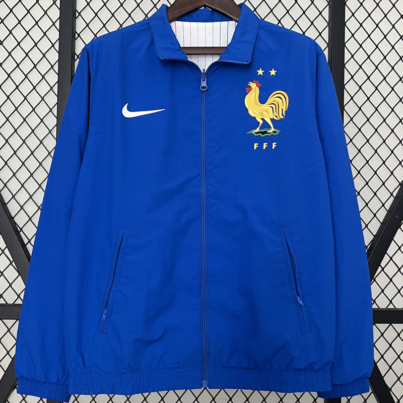 24-25 France Blue & White Double Sided Windbreaker (双面风衣)