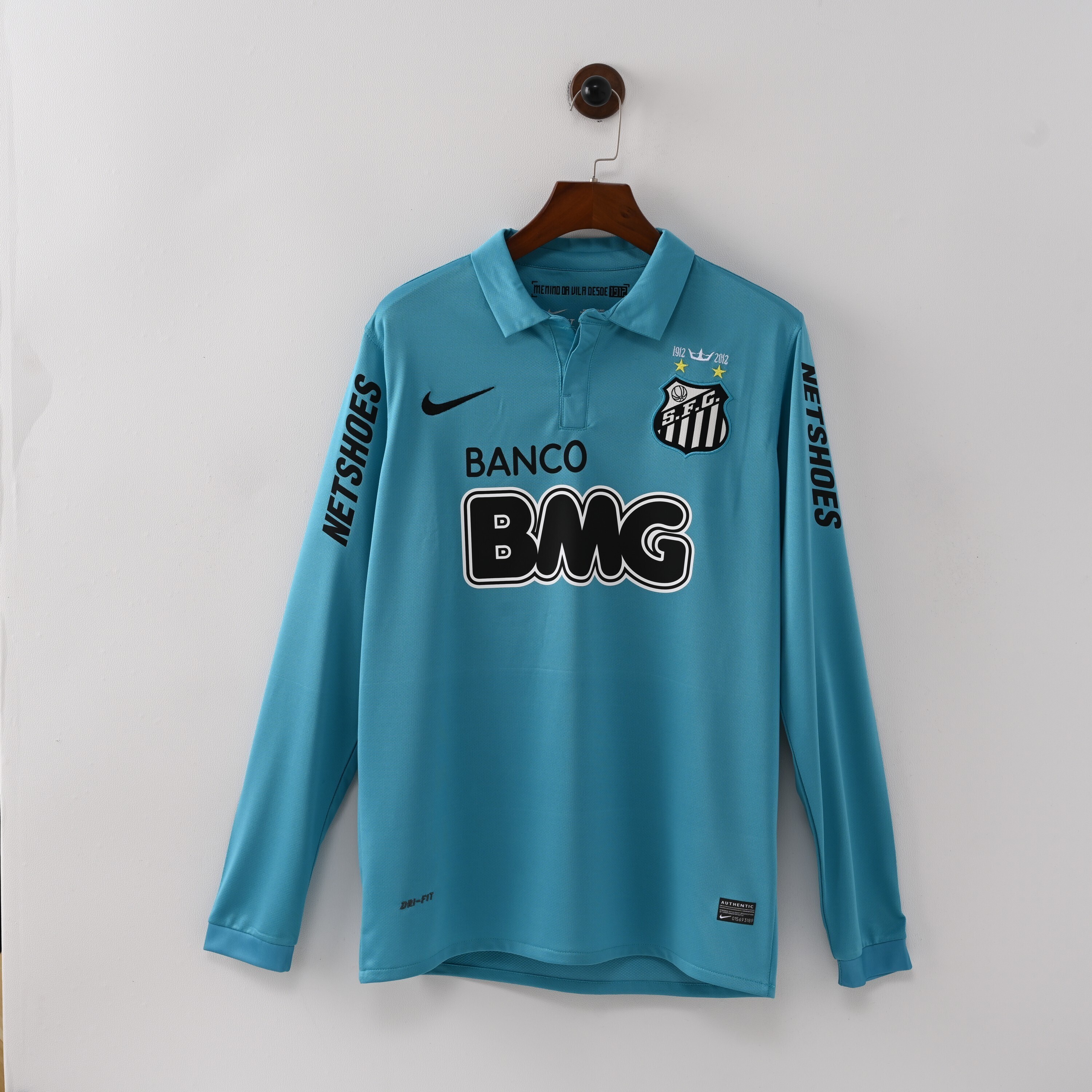 2012-2013 Santos FC Blue Long Sleeve Retro Soccer Jersey (长袖)